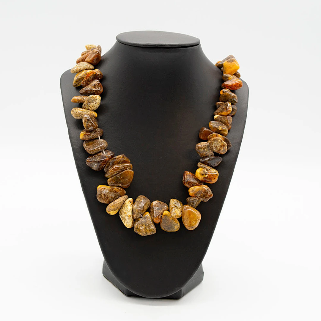 EDELSTEINCOLLIER AUS NATÜRLICHEM BERNSTEIN, MIT BUTTERSCOTCH ANTEIL