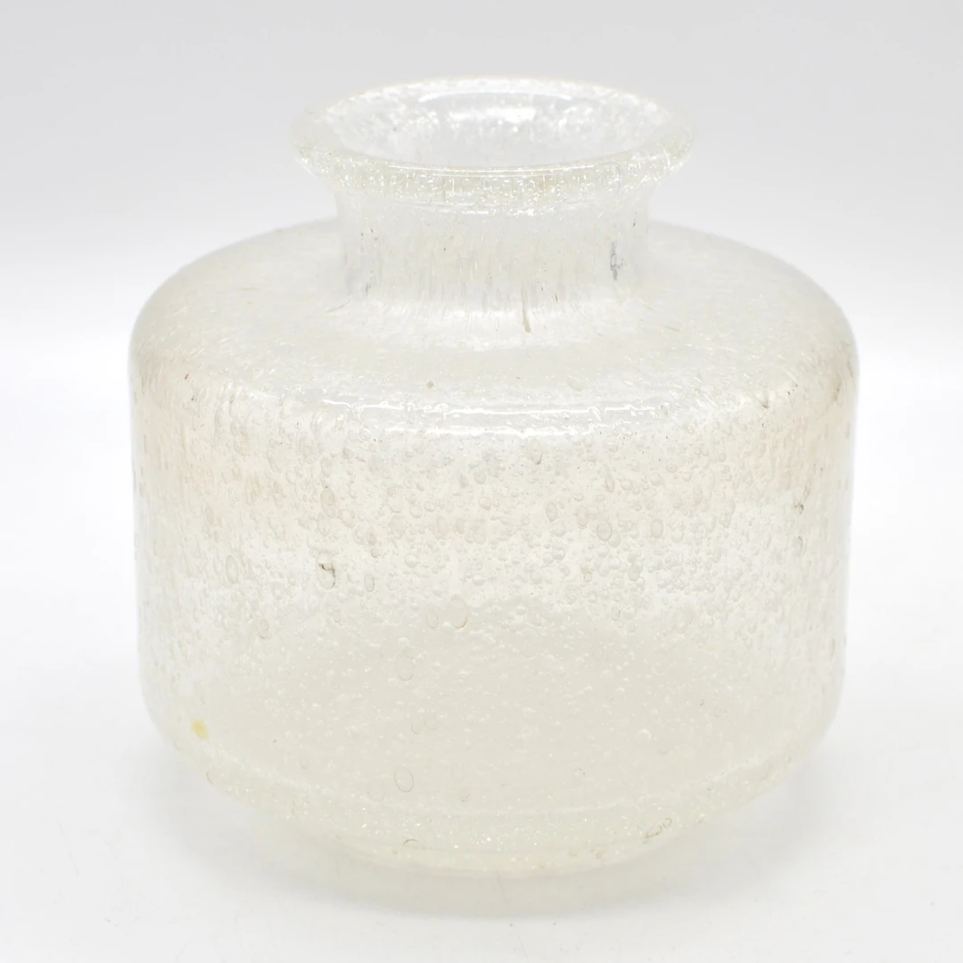BENGT ORUP. IM STIL VON. VASE, BUBBLE GLAS, TRANSPARENT, UM 1960.