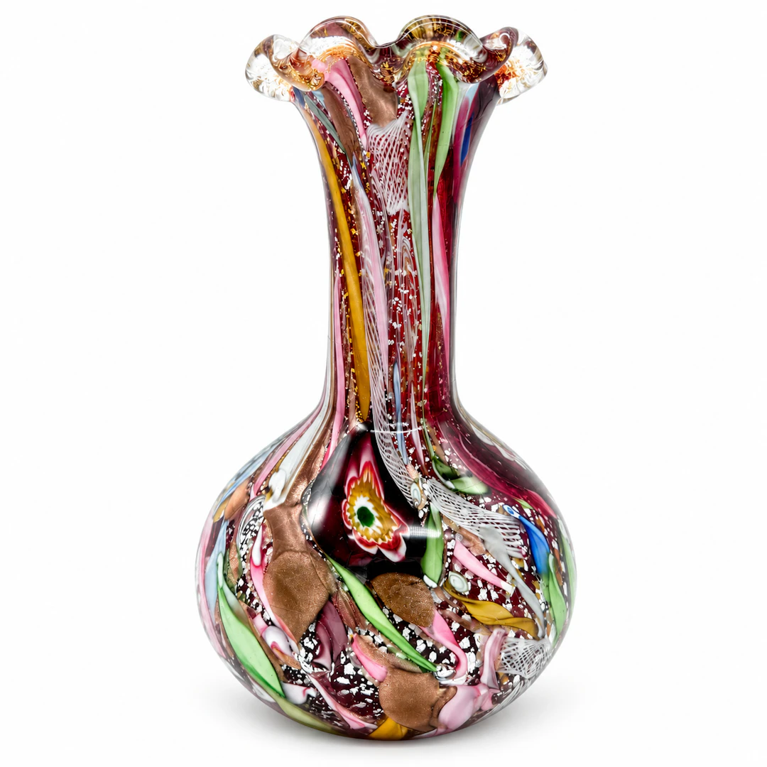 DINO MARTENS VASE TUTTI FRUTTI REST OF THE DAY MURANO 1950ER 1960ER.