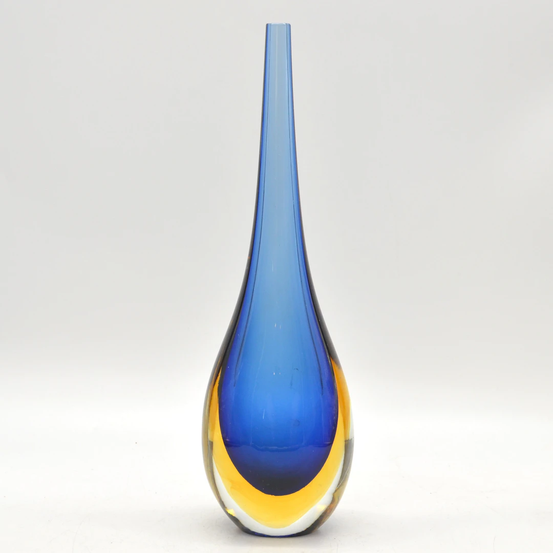 FLAVIO POLI. MURANO DESIGNERVASE, STUDIOGLAS, SOMMERSO, ITALIEN, UM 1950.
