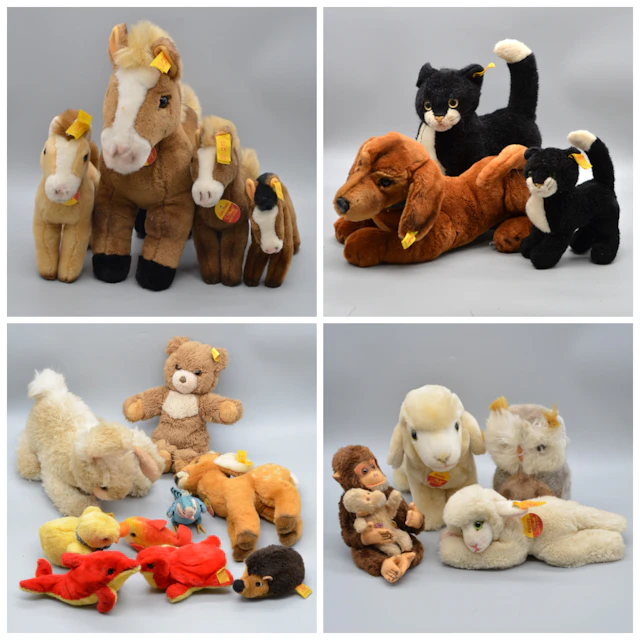 KONVOLUT AUS PLÜSCHTIEREN: 19X STEIFFTIERE, 1X HERMANN TEDDY, MITTE