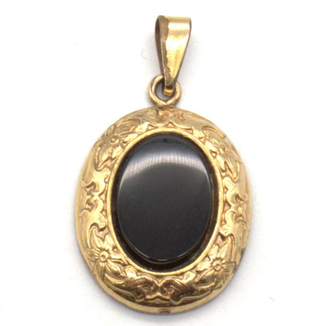 ANHÄNGER, 12 KARAT GOLD FILLED, FLORALES MOTIV, BESETZT MIT EINEM