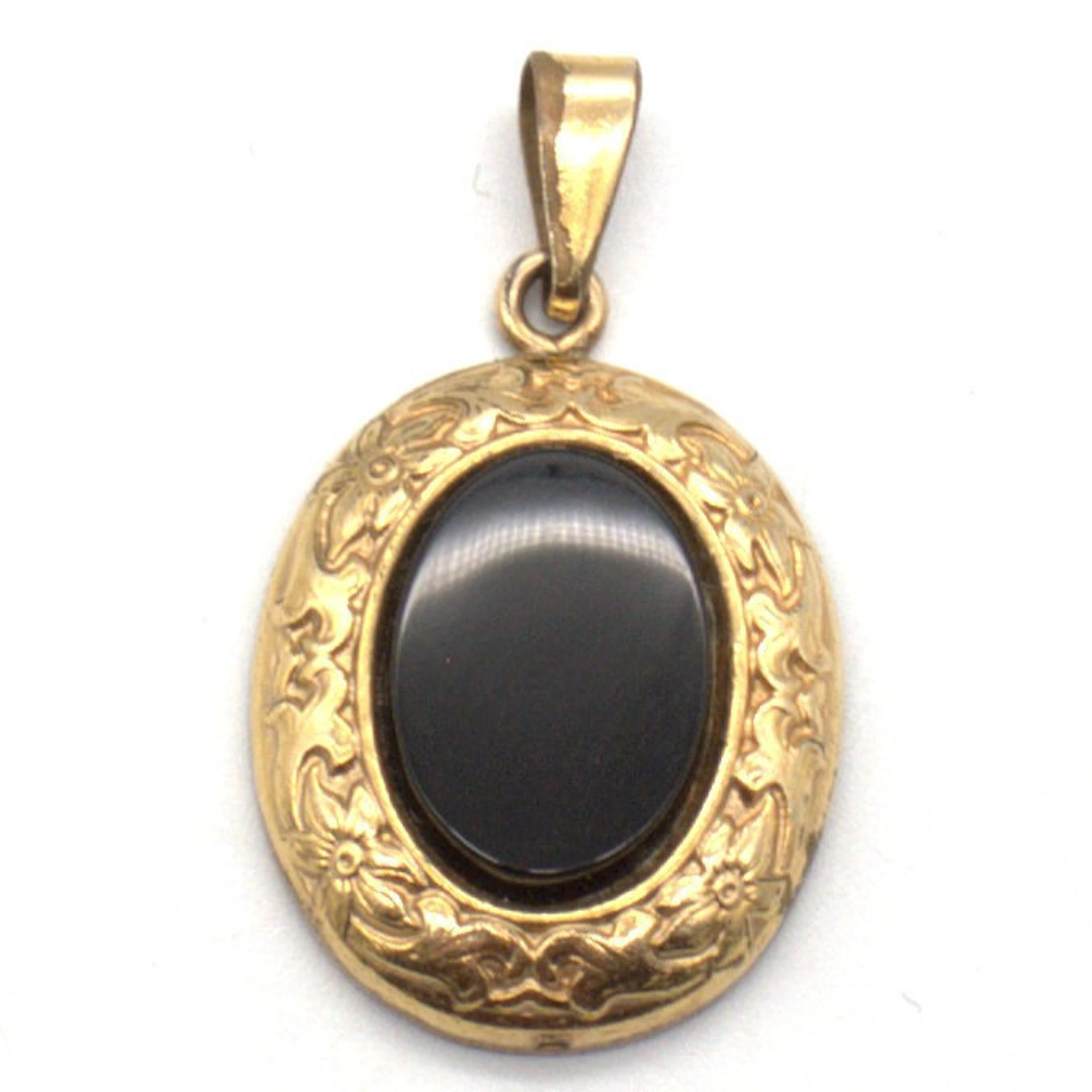 ANHÄNGER, 12 KARAT GOLD FILLED, FLORALES MOTIV, BESETZT MIT EINEM