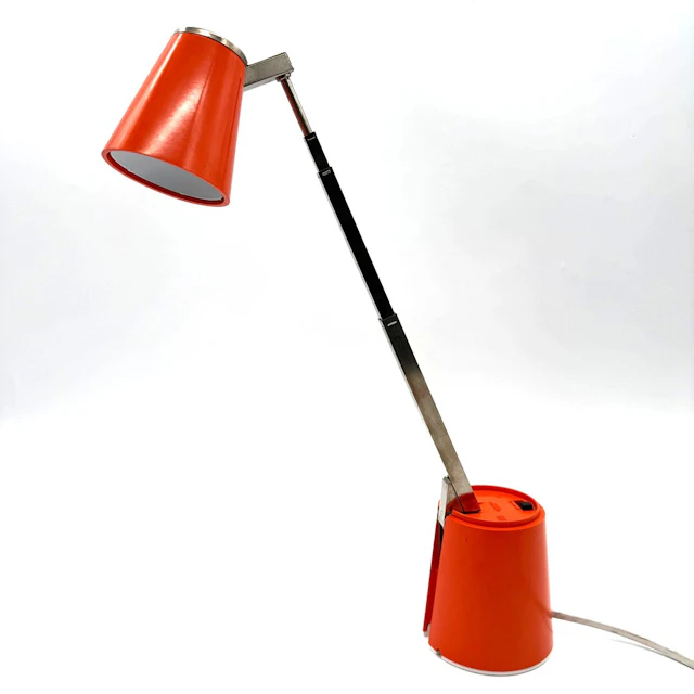 LAMPETTE SPACE AGE TELESKOP TISCHLAMPE ORANGE DEUTSCHLAND 1960ER / 1970ER.