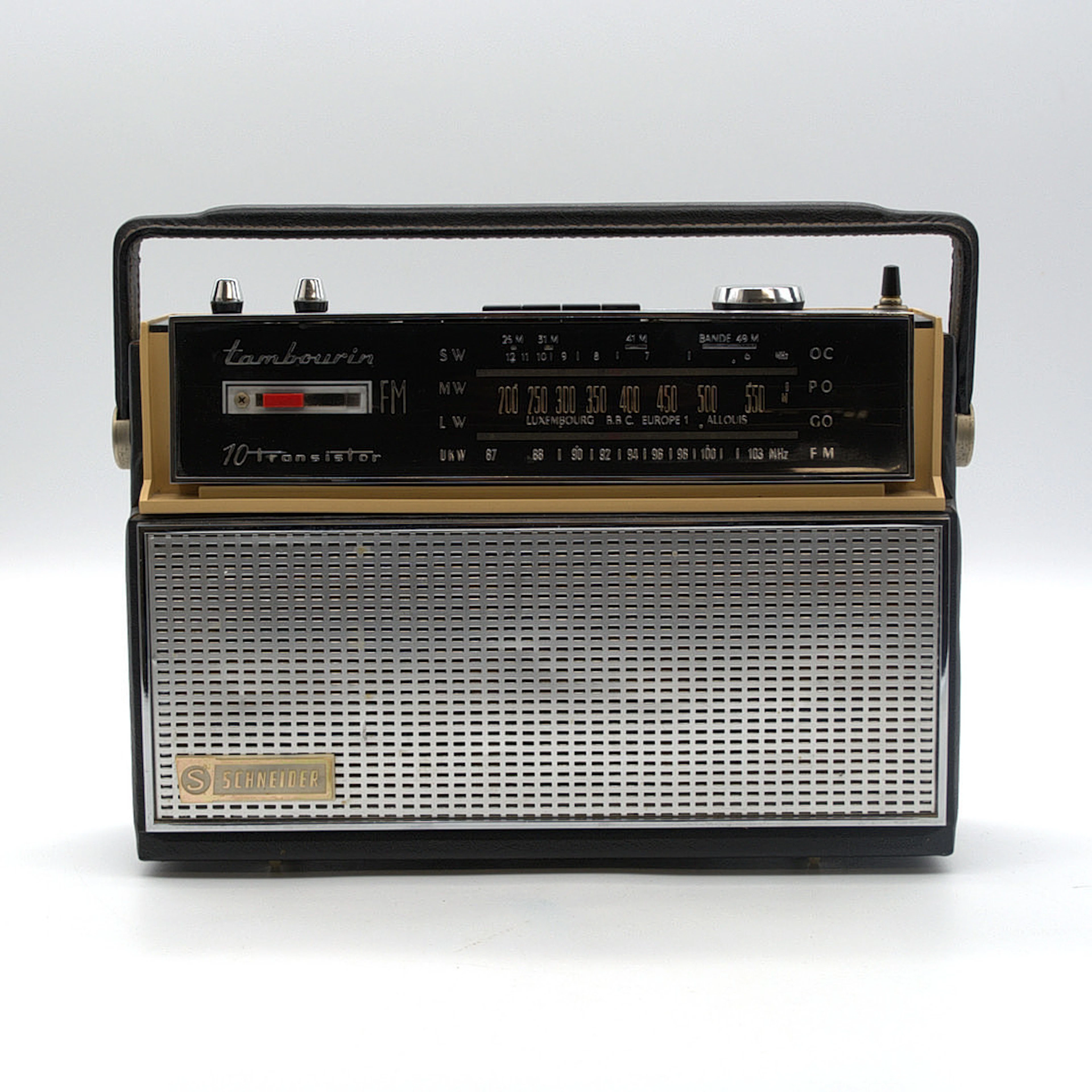 TRANSISTORRADIO; TAMBORIN; MARKE SCHNEIDER; VINTAGE.