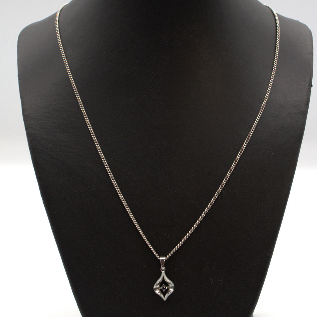 DESIGNER COLLIER HALSKETTE 835 SILBER ANHÄNGER MIT FARBSTEIN.