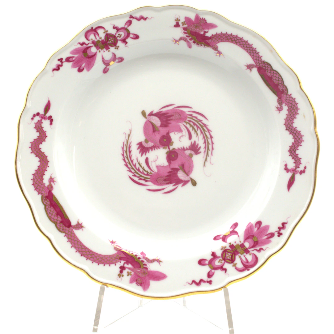 MEISSEN. TELLER, HOF DRACHE, MIT GOLD DETAILS, 1. WAHL, KNAUFZEIT D. 21,5CM.