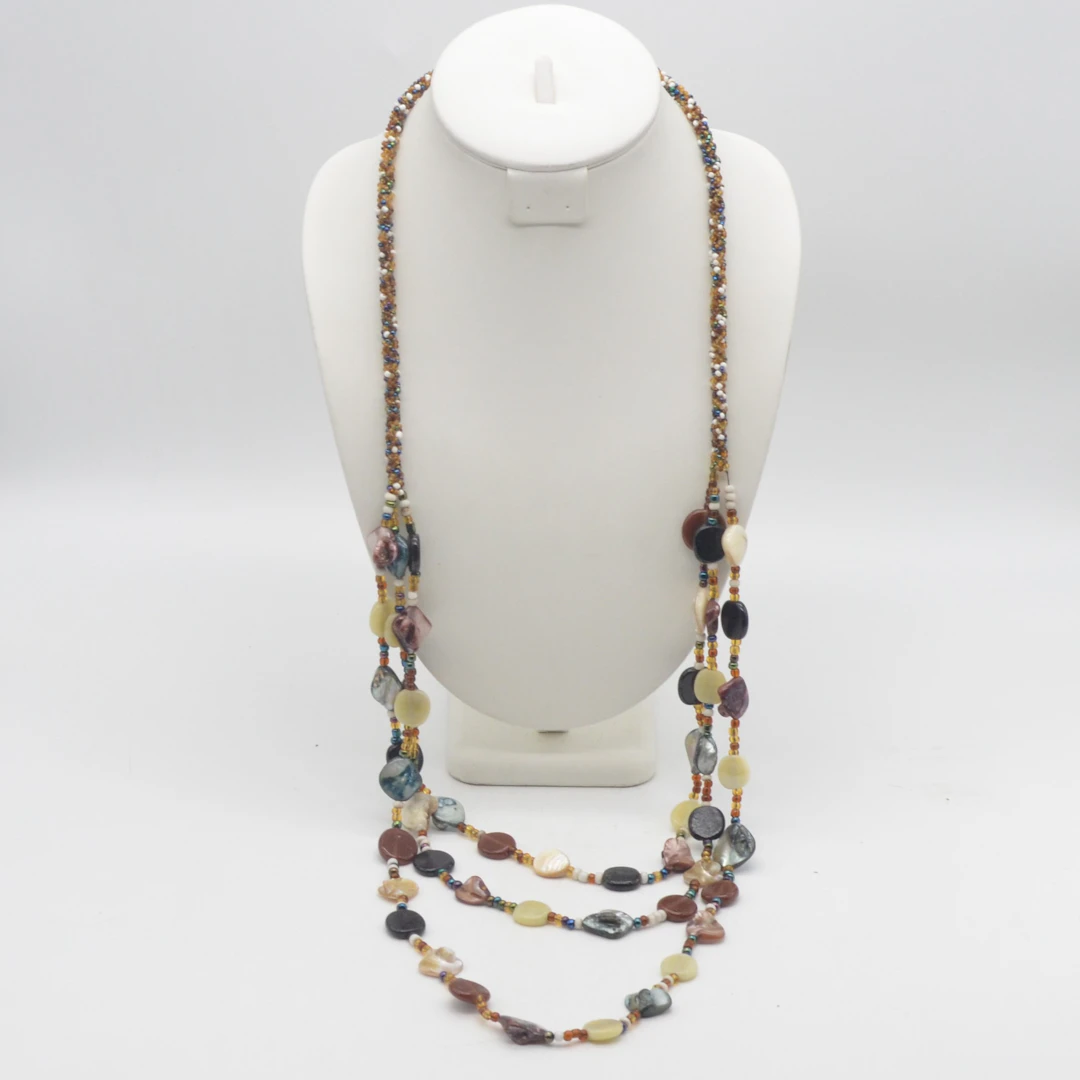 MURANO GLAS COLLIER, MUSCHELN, STUDIOGLAS, MEHRSTRÄNGIG, ITALIEN