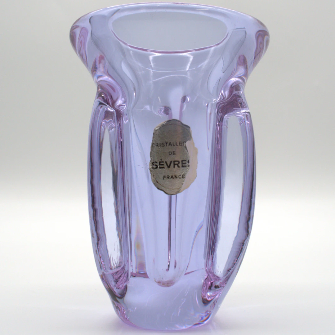 SÈVRES. SCHWERE ALEXANDRITGLAS-VASE, FRANKREICH UM CA. 1970.