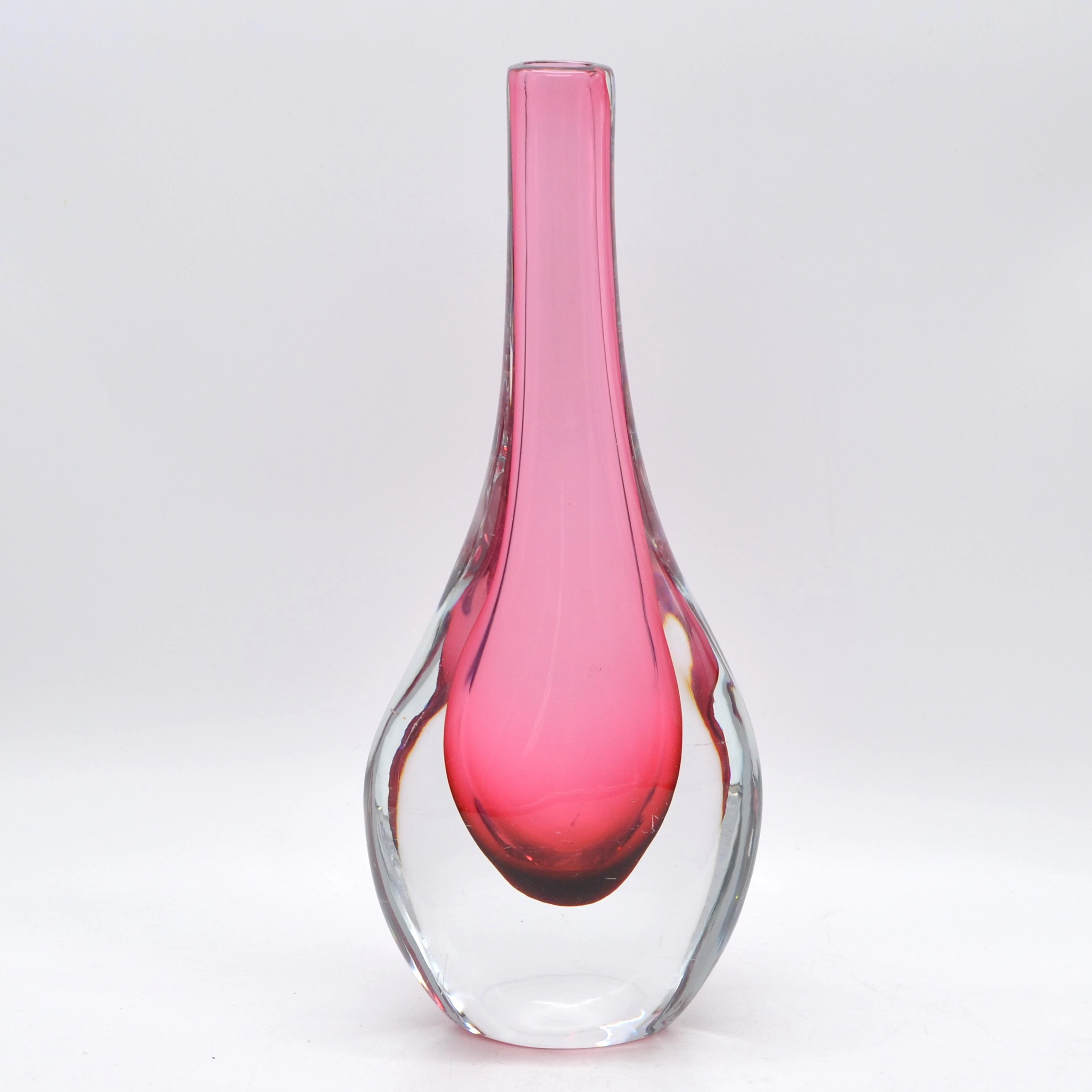 FLAVIO POLI. MURANO DESIGNERVASE, STUDIOGLAS, SOMMERSO, ITALIEN, UM 1950.
