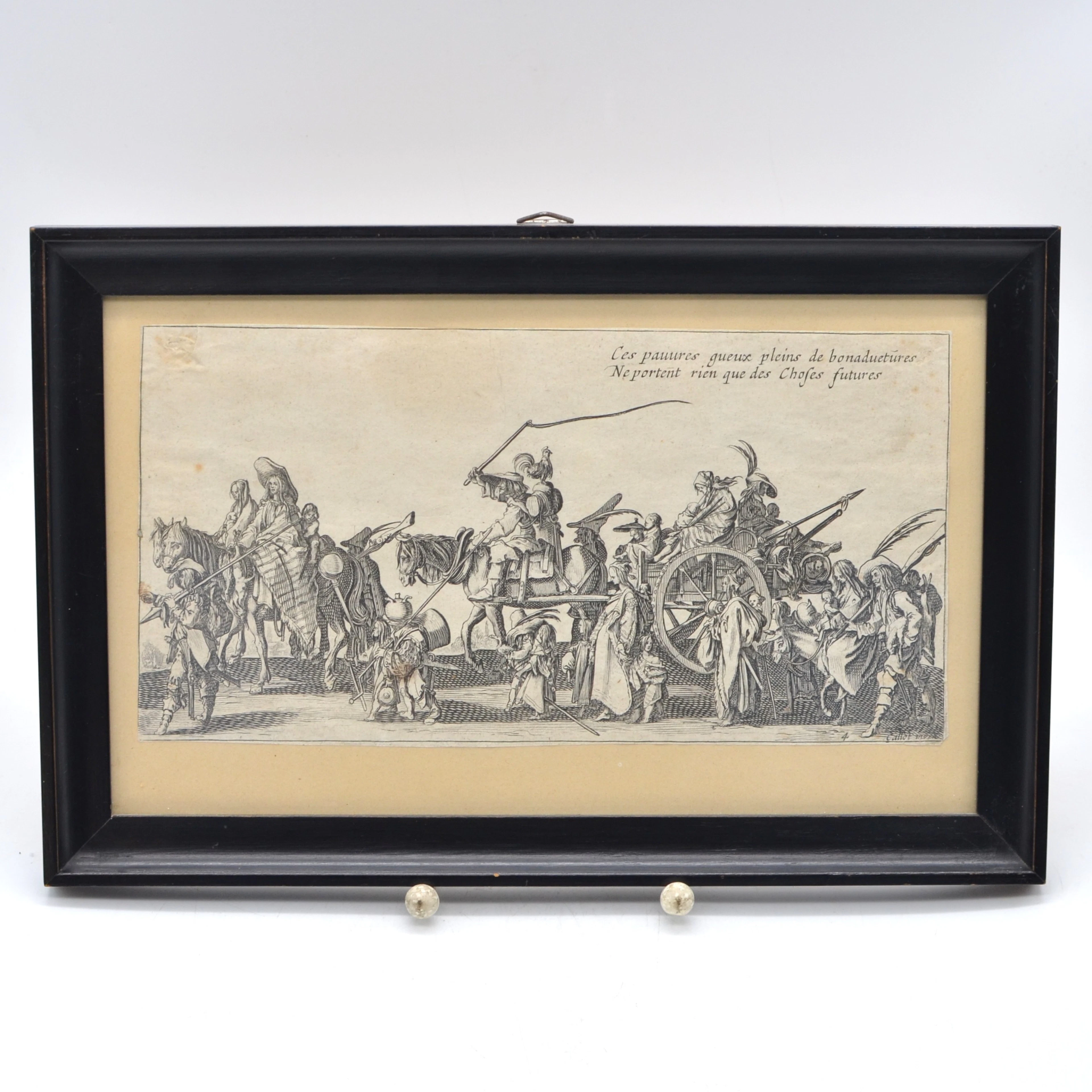 JACQUES CALLOT (1592–1635). ANTIKE RADIERUNG AUS DER SERIE "DIE BOHEMIENS"