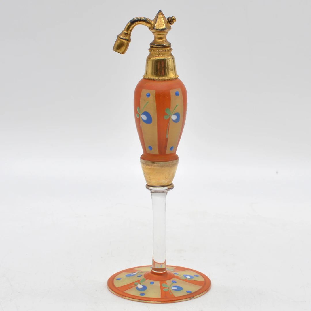 ANTIKER PARFÜMZERSTRÄUBER AUS FRANKREICH, ART DECO, GLAS UND MESSING