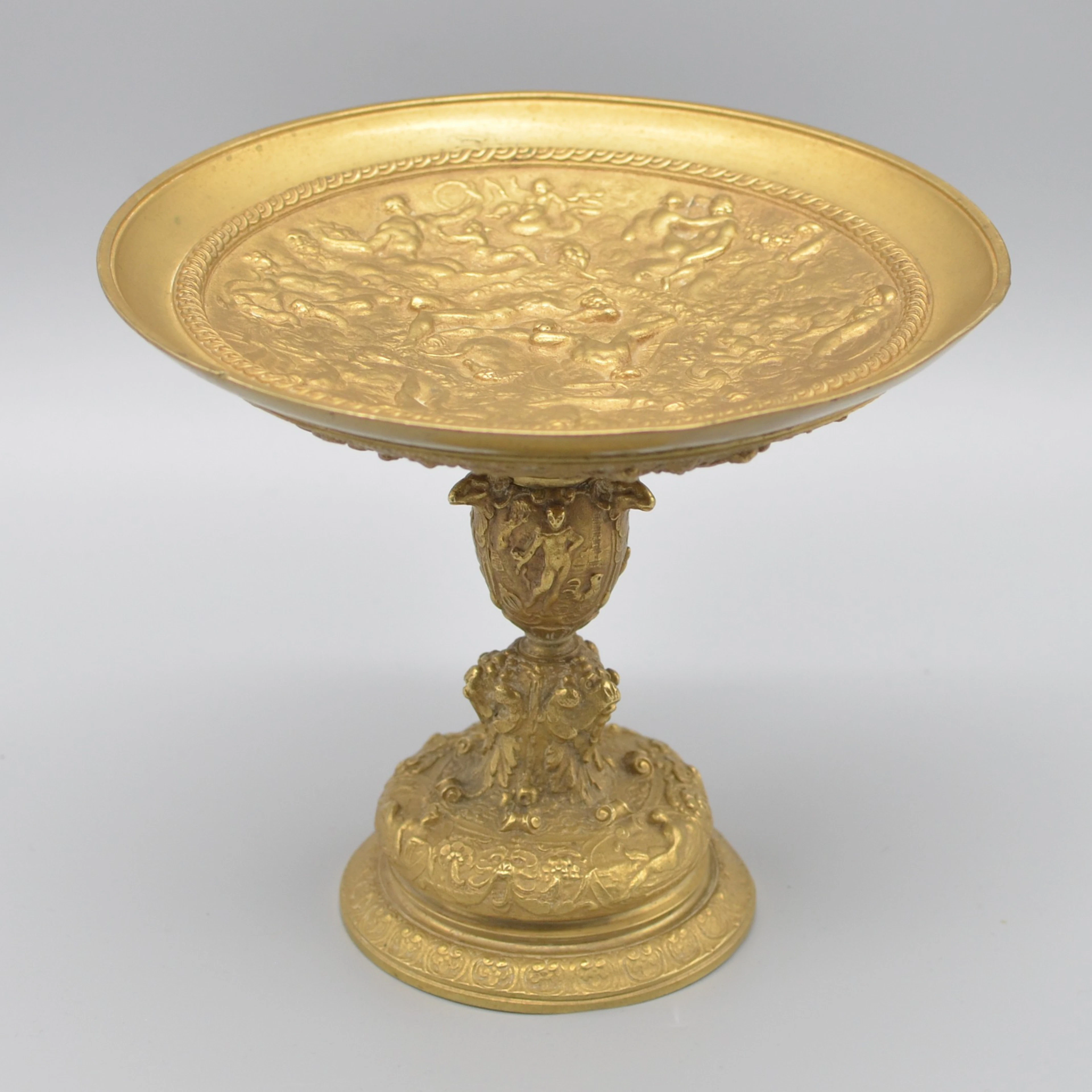 TAZZA, NEPTUN, BRONZE, FEUERVERGOLDUNG, FRANKREICH, FRÜHE BIS MITTE