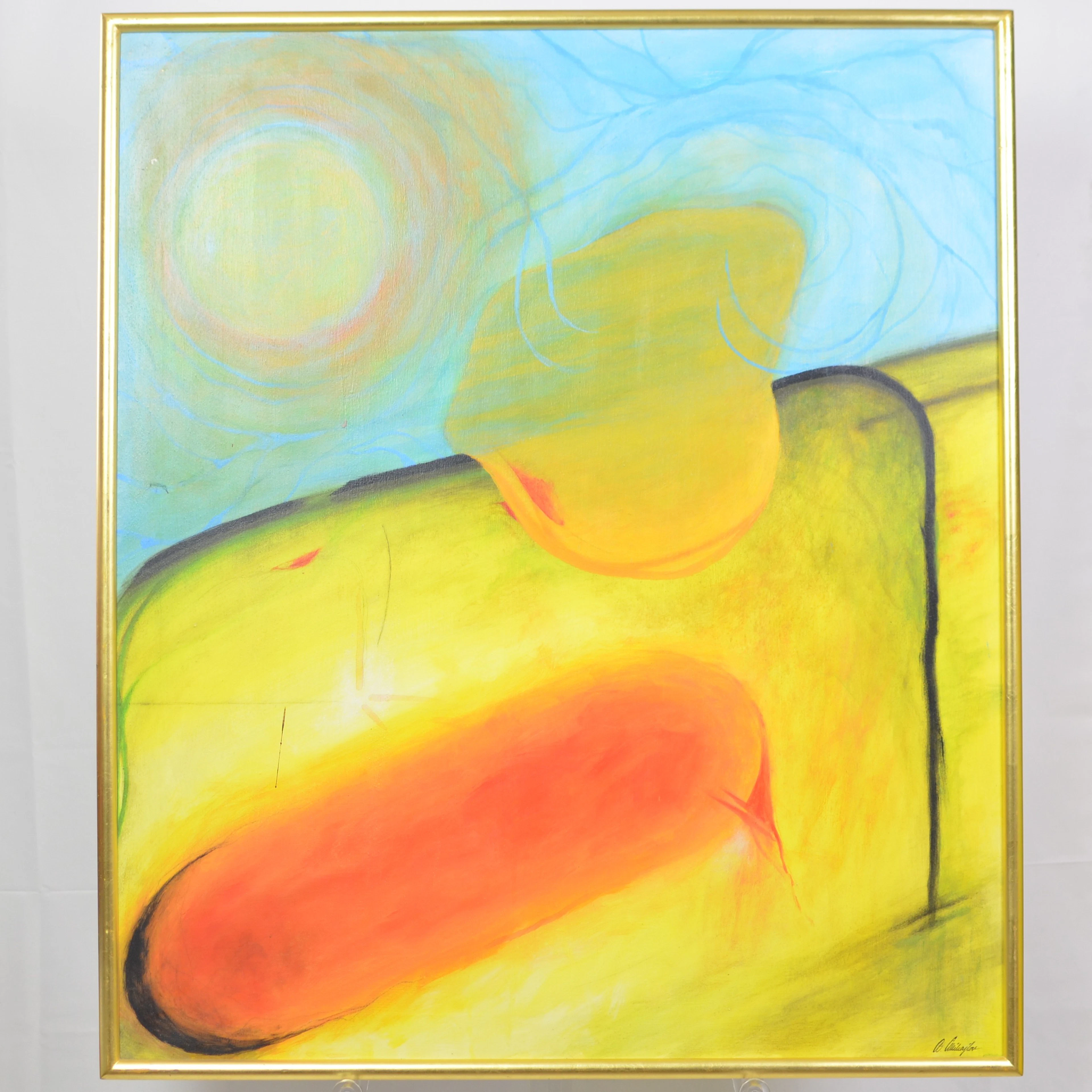 A. MICHAJLOV. BIOMORPHE FORMEN LANDSCHAFT, ACRYL AUF LEINWAND, SPÄTES