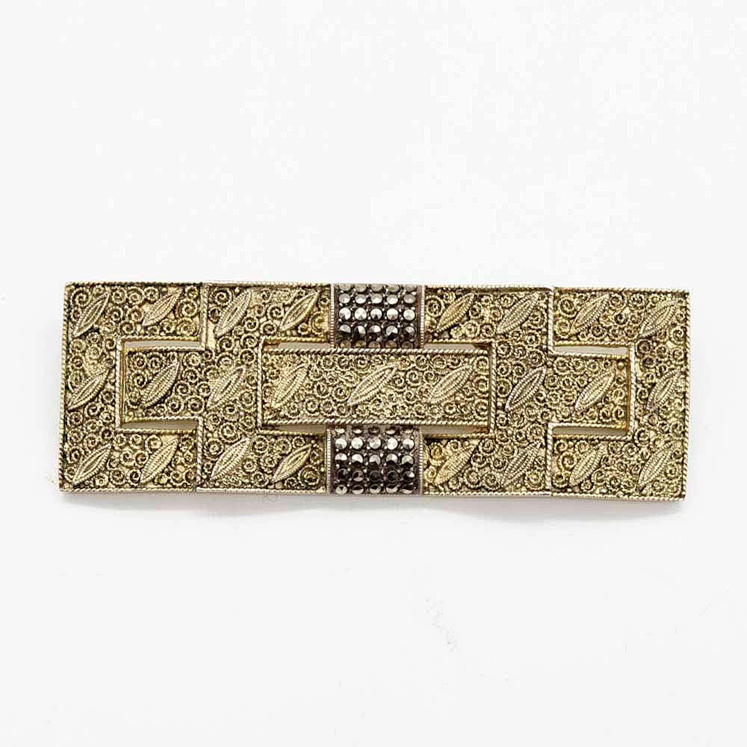BROSCHE VON FAHRNER, MIT ORIGINAL FAHRNER SIGNIERT, 925ER STERLINGSILBER