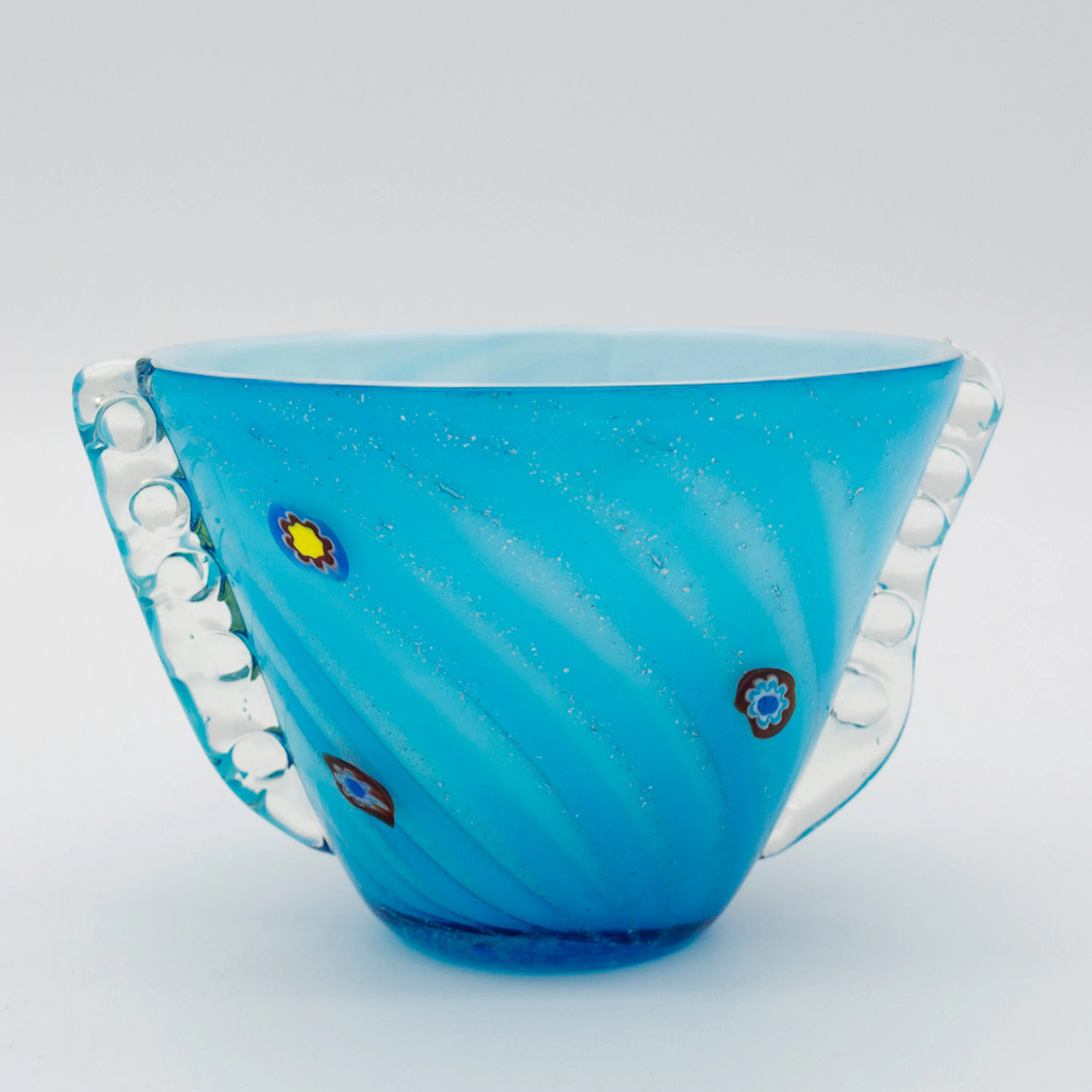 MURANO-GLASSCHALE AUS ITALIE VON BAROVIER & TOSO, MUNDGEBLASEN, MURRINEN