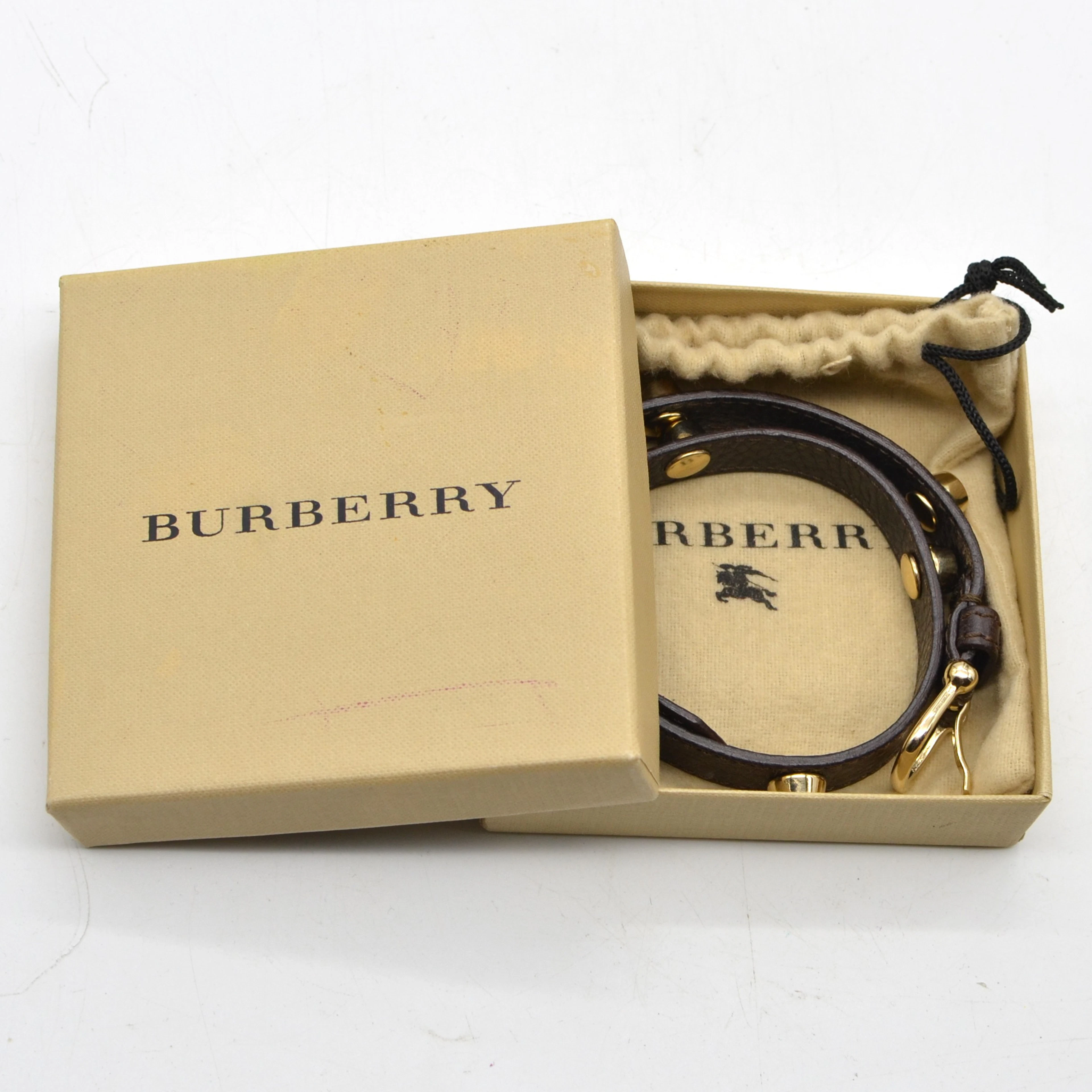 BURBERRY, STATEMENT-CHOKER, LEDER, VERGOLDETE NIETEN, MIT ORIGINALVERPACKUNG