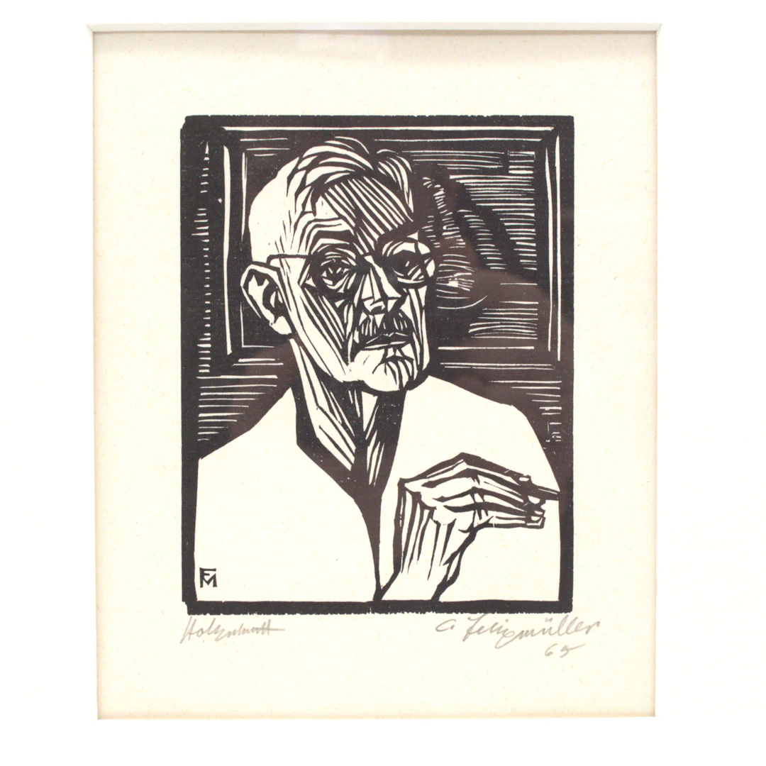 CONRAD FELIXMÜLLER. (1897 DRESDEN - 1977 BERLIN) SELBSTBILDNIS MIT
