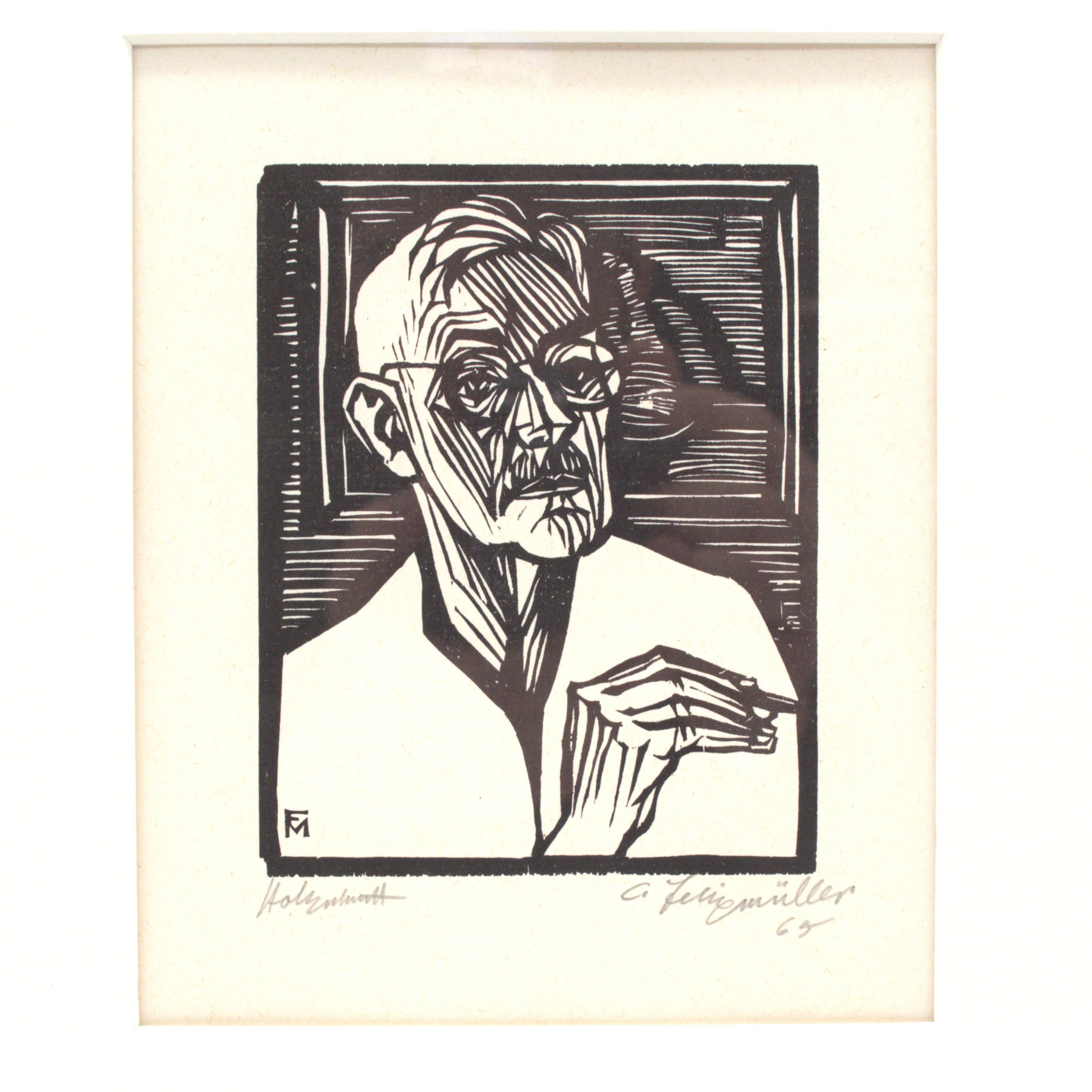 CONRAD FELIXMÜLLER. (1897 DRESDEN - 1977 BERLIN) SELBSTBILDNIS MIT
