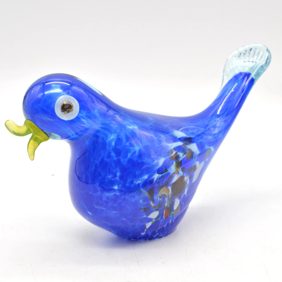 MURANO GLASVOGEL, MEHRFACHES STUDIOGLAS, MISCHTECHNIK, ITALIEN, UM 1950.
