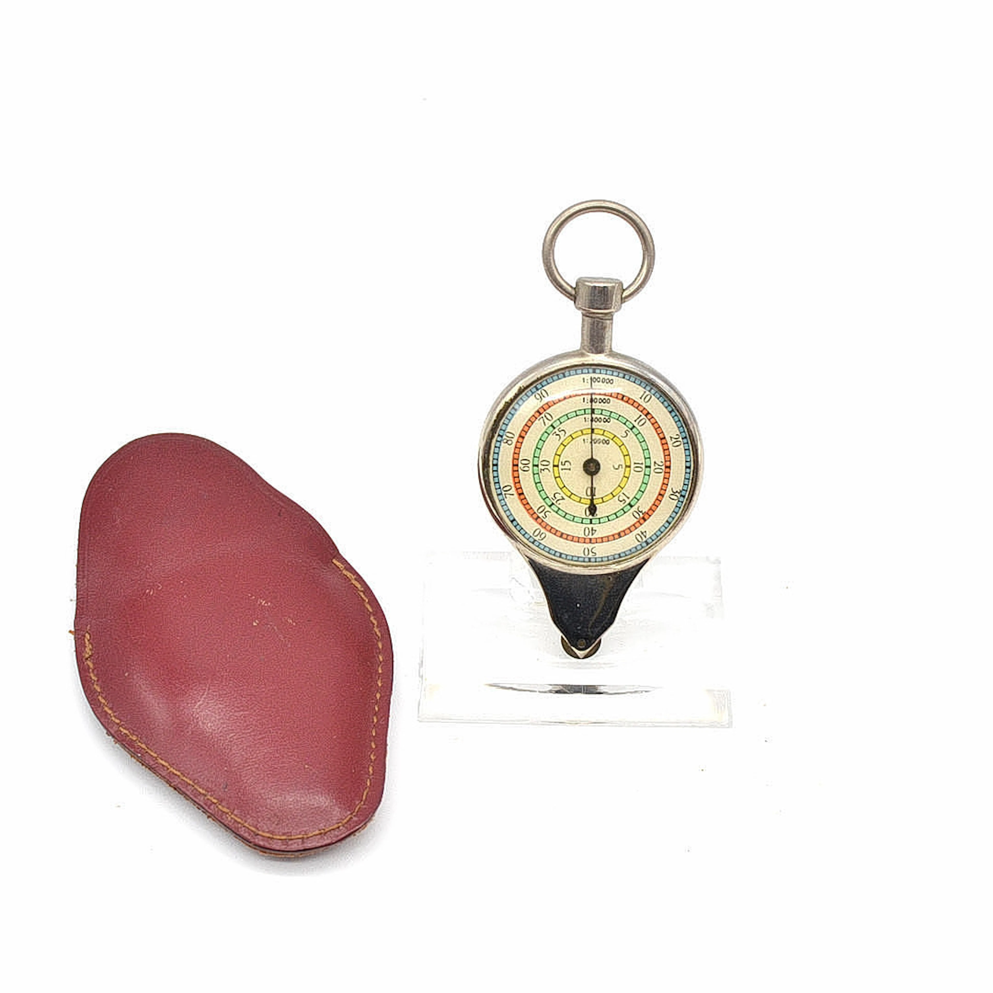 MECHANISCHER KURVIMETER/ OPSIOMETER FÜR LANDKARTEN MIT ETUI, UM 1960.