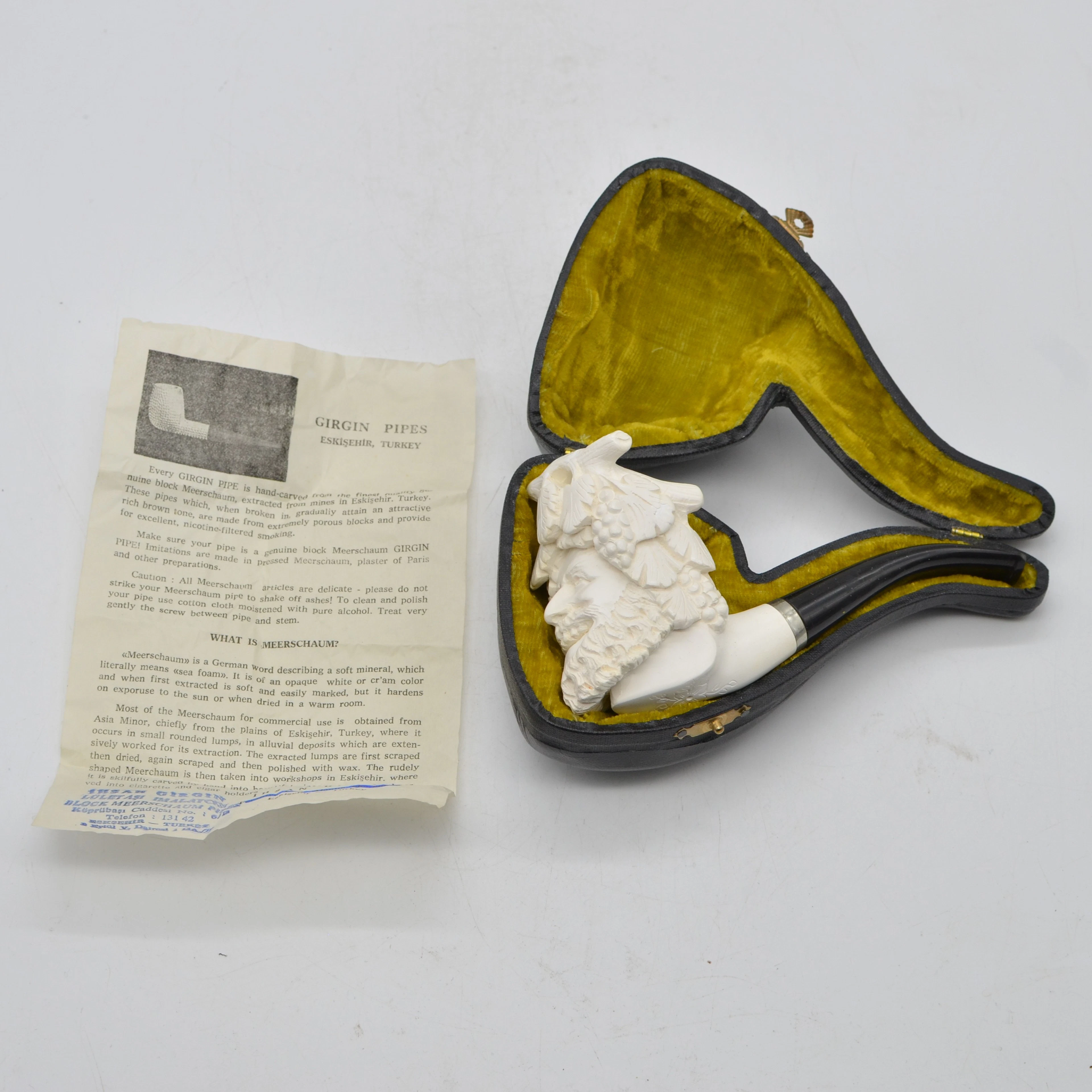 MEERSCHAUMPFEIFE, LACHENDER BACCHUS, TÜRKIYE, ESKISEHIR, MIT AUFBEWAHRUNGSBOX