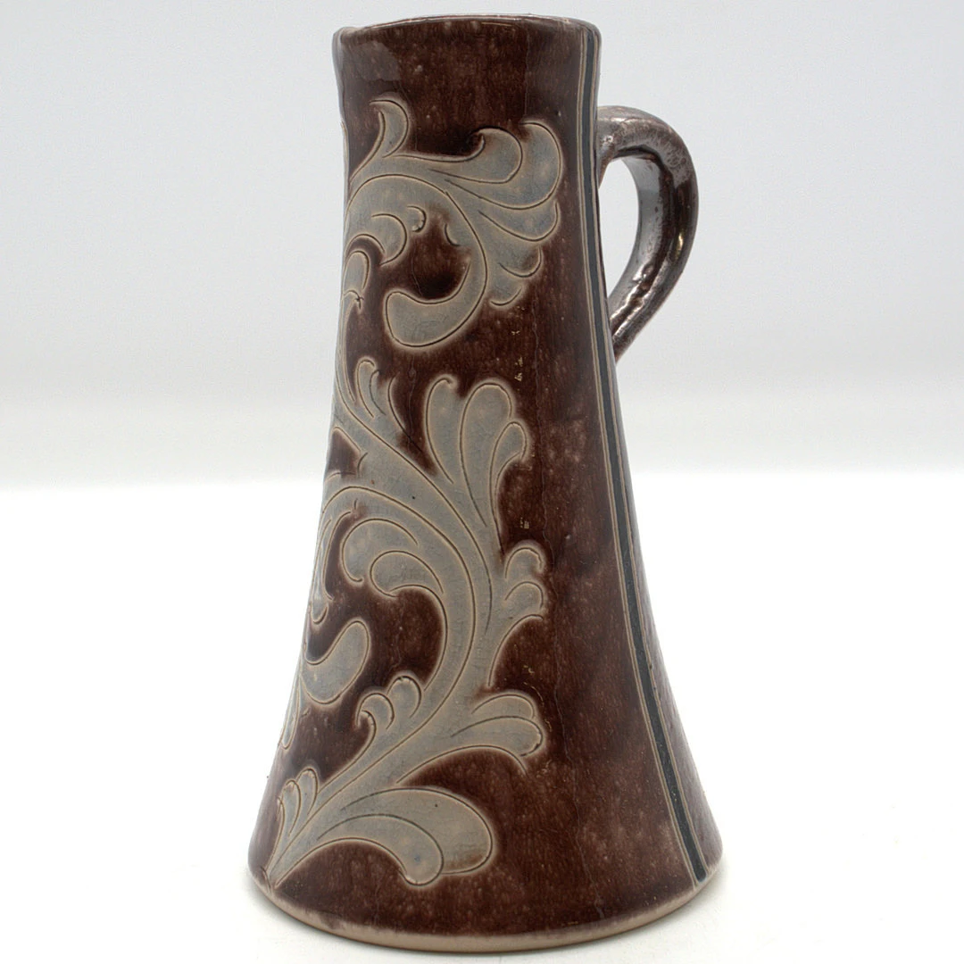 ZÖLLER KERAMIK HENKELVASE, HANDARBEIT.