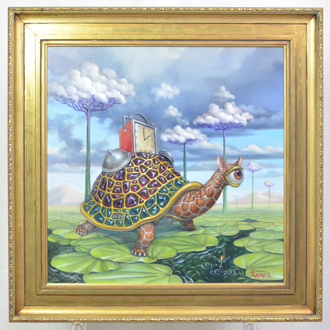 VENEDIKT KOPTEV (1969). SURREALISTISCHES GEMÄLDE OHNE TITEL, ÖL AUF