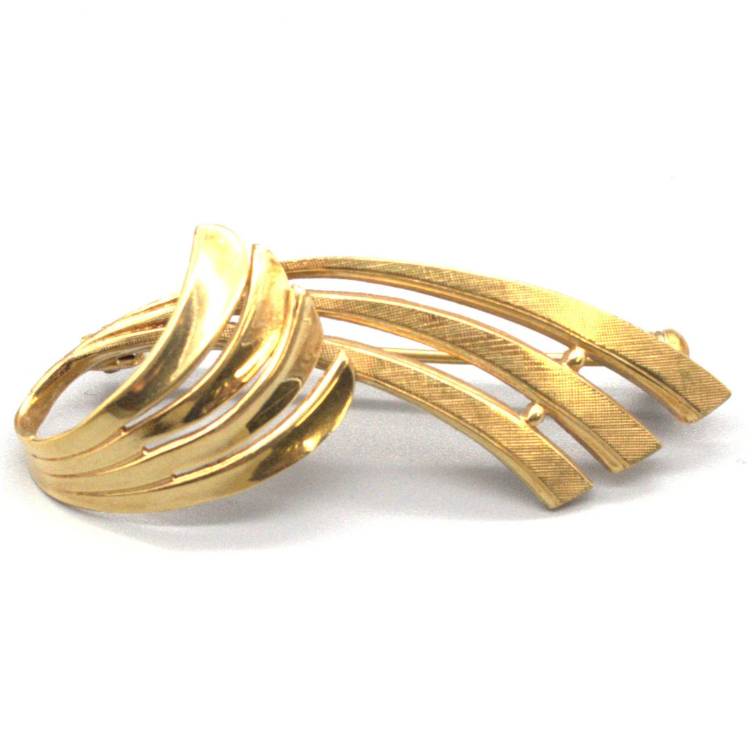ANTIKE BROSCHE AMERICAN GOLD DOUBLE, DURCHBROCHENE FASSUNG, STRUKTUROBERFLÄCHE