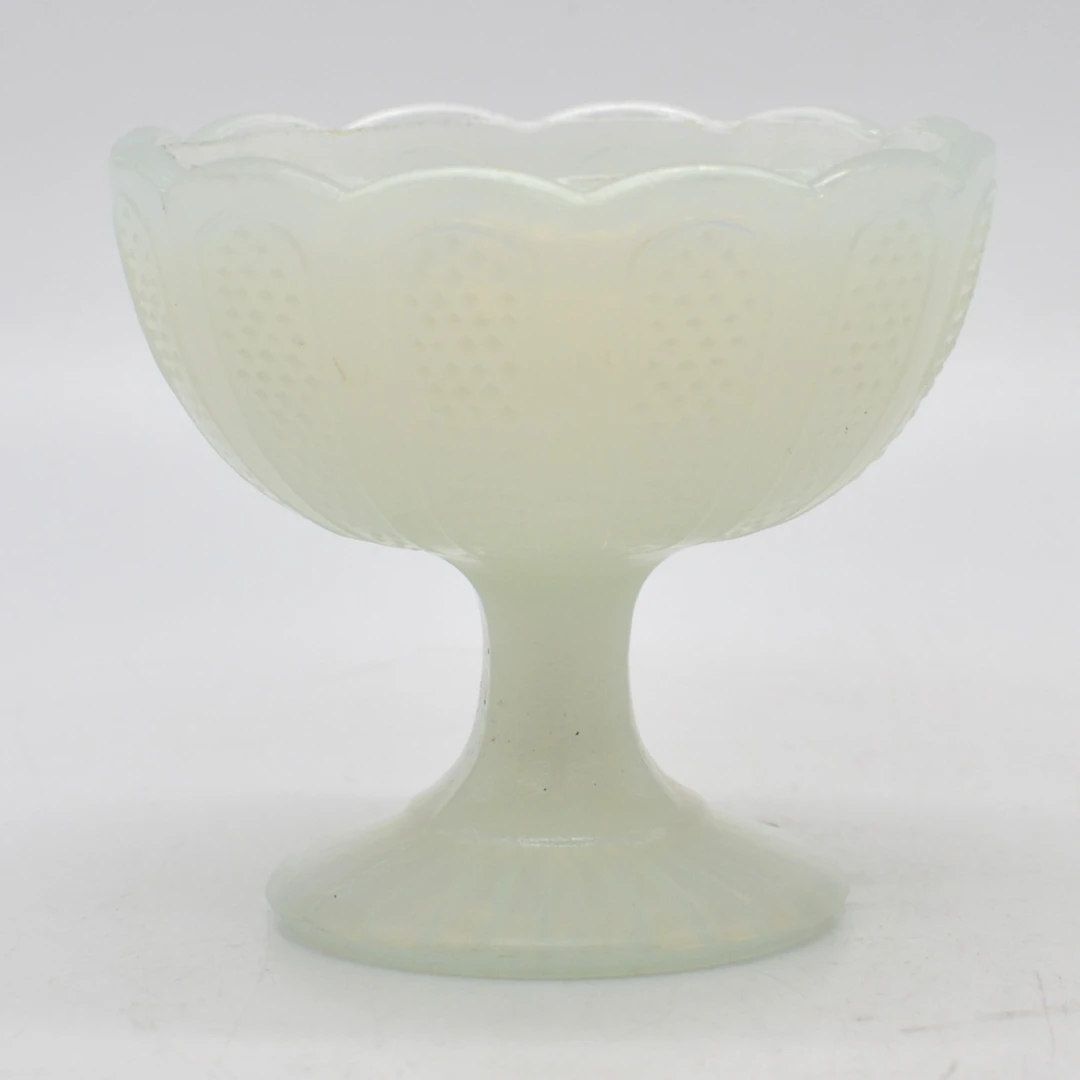FRANZÖSISCHE FUSSSCHALE, ART DECO, OPALGLAS, STRUKTUROBERFLÄCHE, FRÜHES
