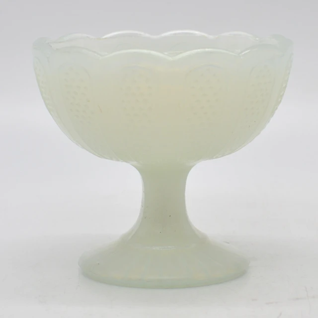 FRANZÖSISCHE FUSSSCHALE, ART DECO, OPALGLAS, STRUKTUROBERFLÄCHE, FRÜHES