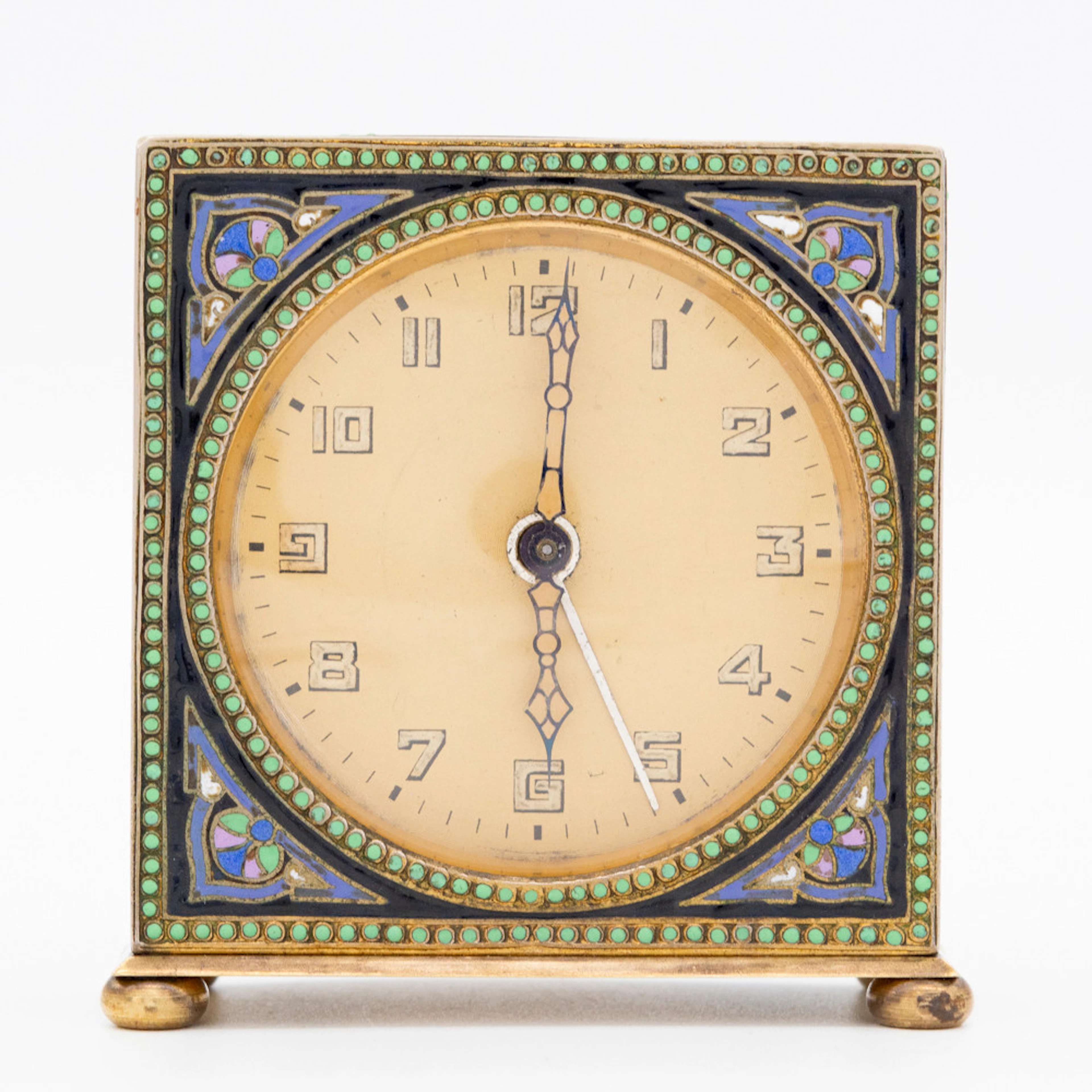 ANTIKER ART DÉCO WECKER (CA. 1920–1930), KIENZLE, VERGOLDETEM MESSING
