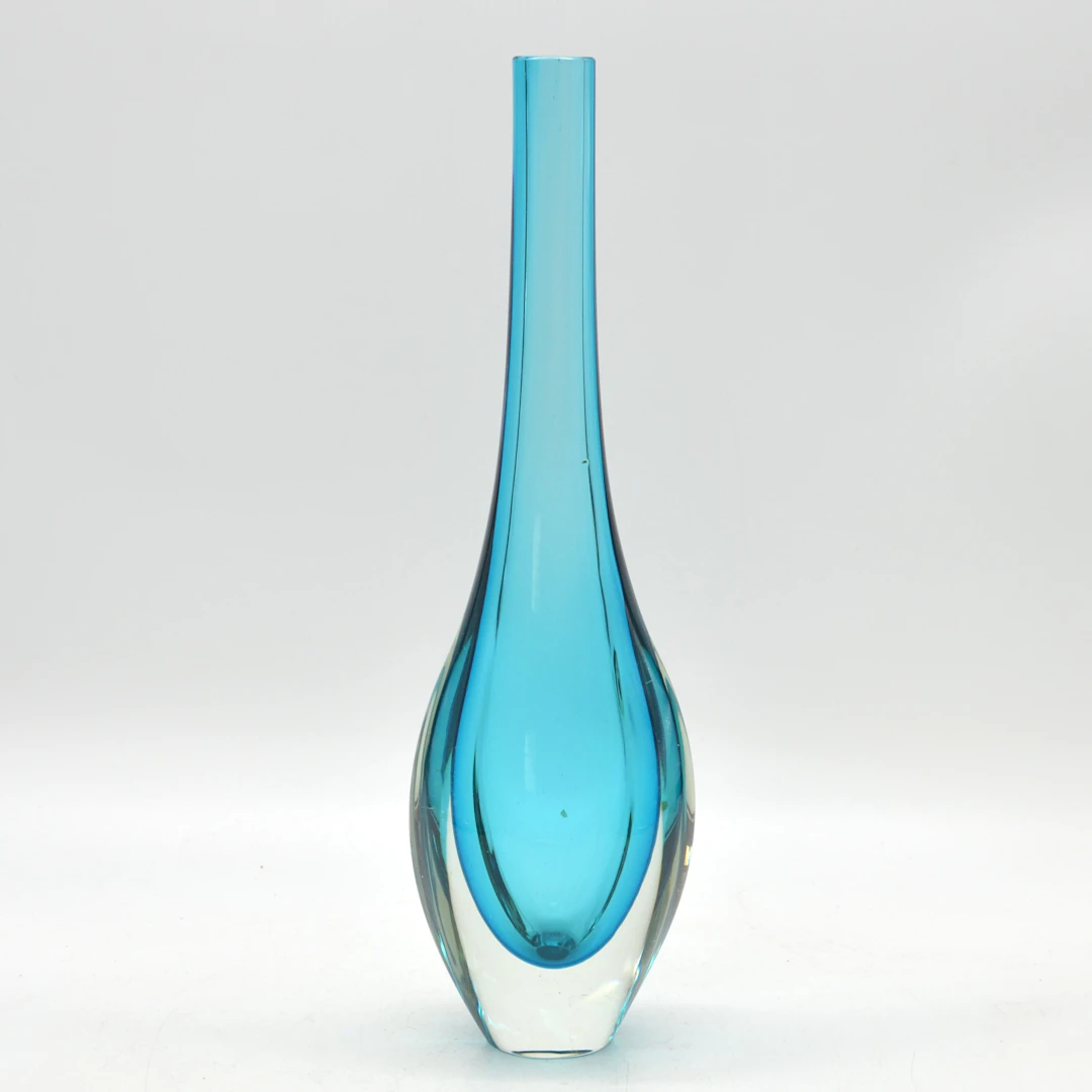 FLAVIO POLI. MURANO DESIGNERVASE, STUDIOGLAS, SOMMERSO, ITALIEN, UM 1950.