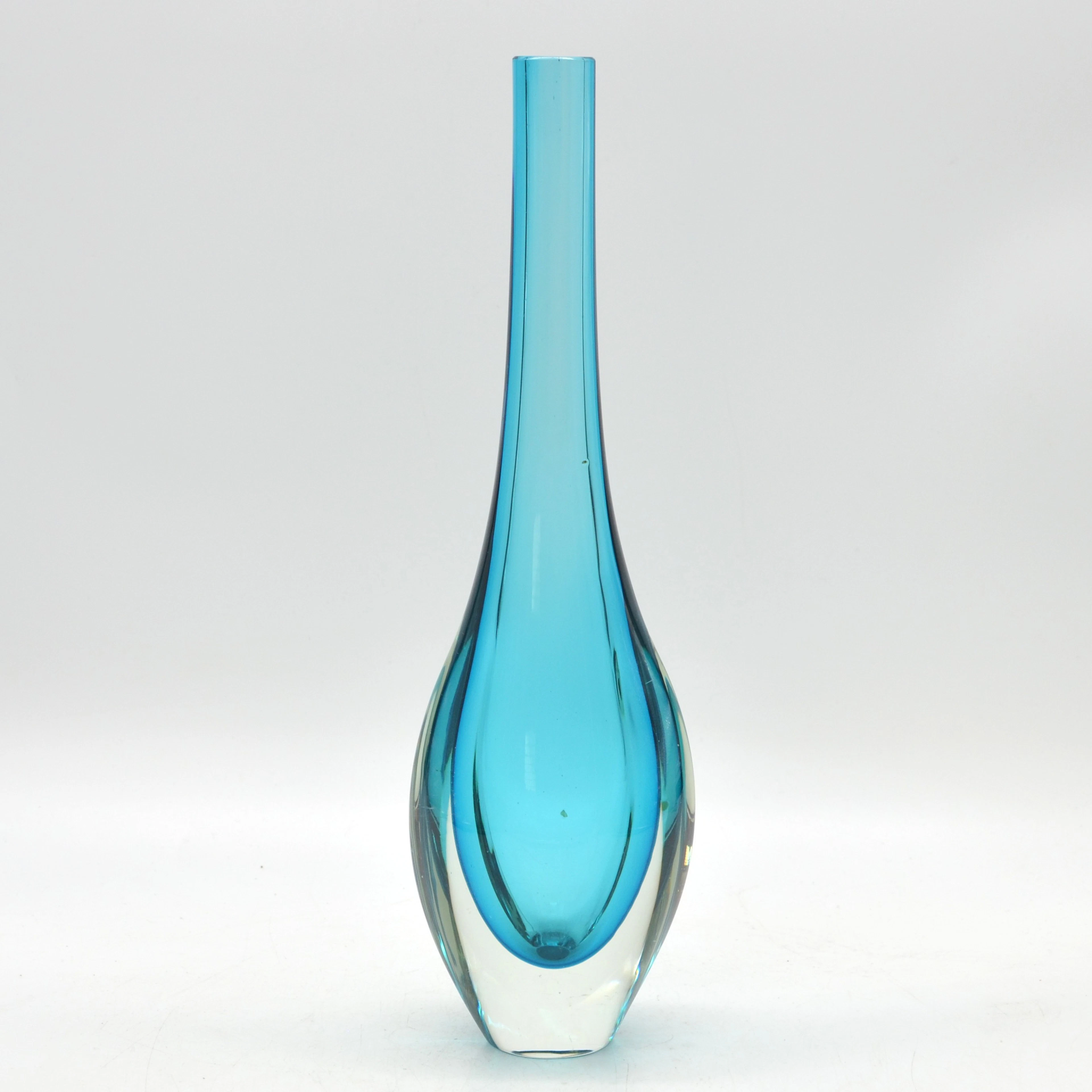 FLAVIO POLI. MURANO DESIGNERVASE, STUDIOGLAS, SOMMERSO, ITALIEN, UM 1950.