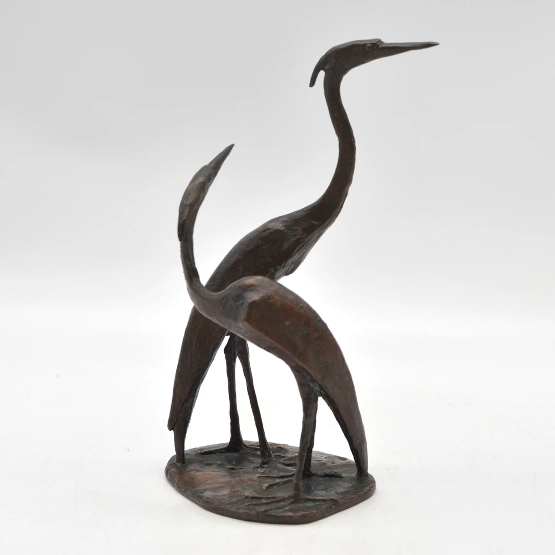 FRITZ MEHLIS (1913-1982). ZWEI REIHER, SKULPTUR, BRONZE (DUNKEL PATINIERT)