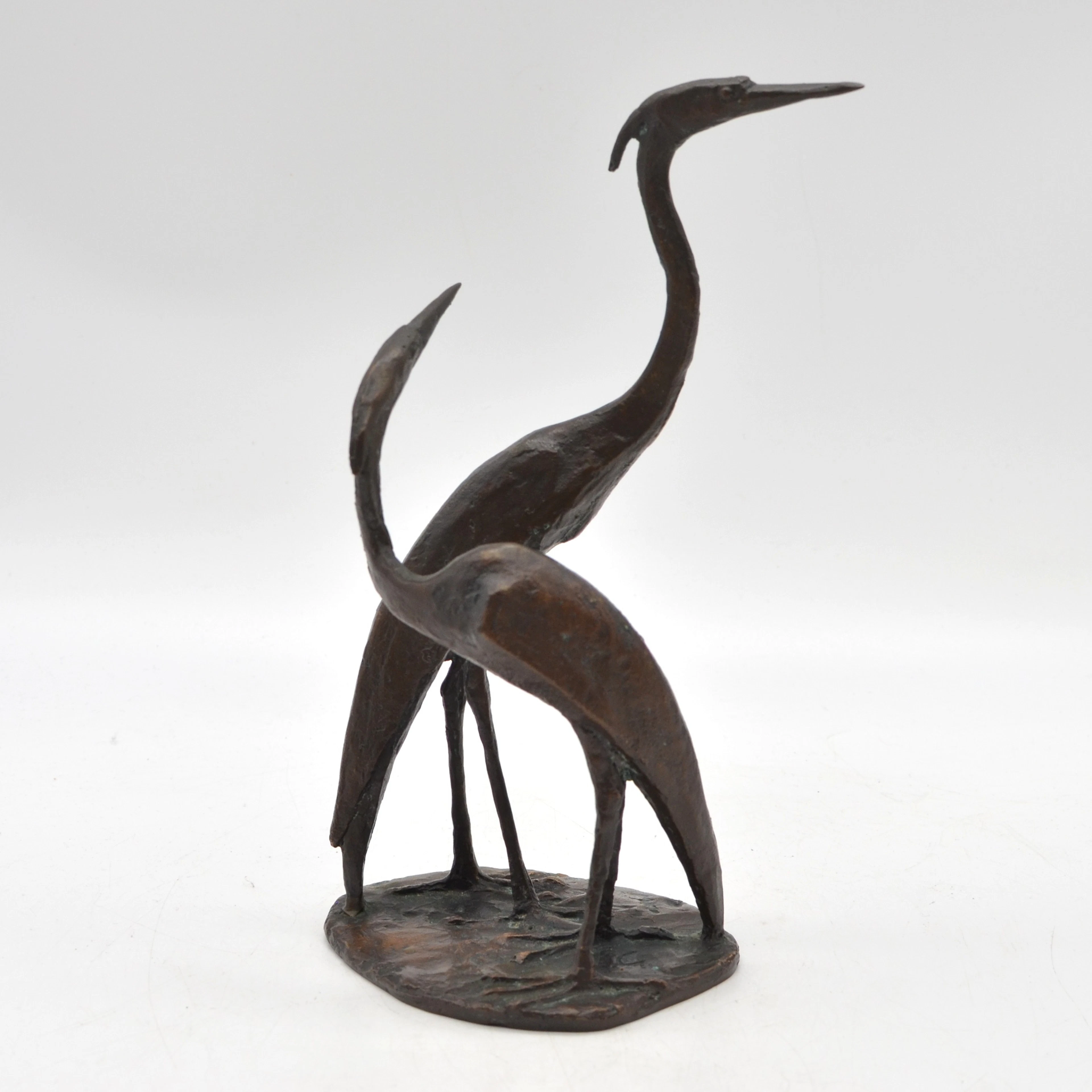 FRITZ MEHLIS (1913-1982). ZWEI REIHER, SKULPTUR, BRONZE (DUNKEL PATINIERT)