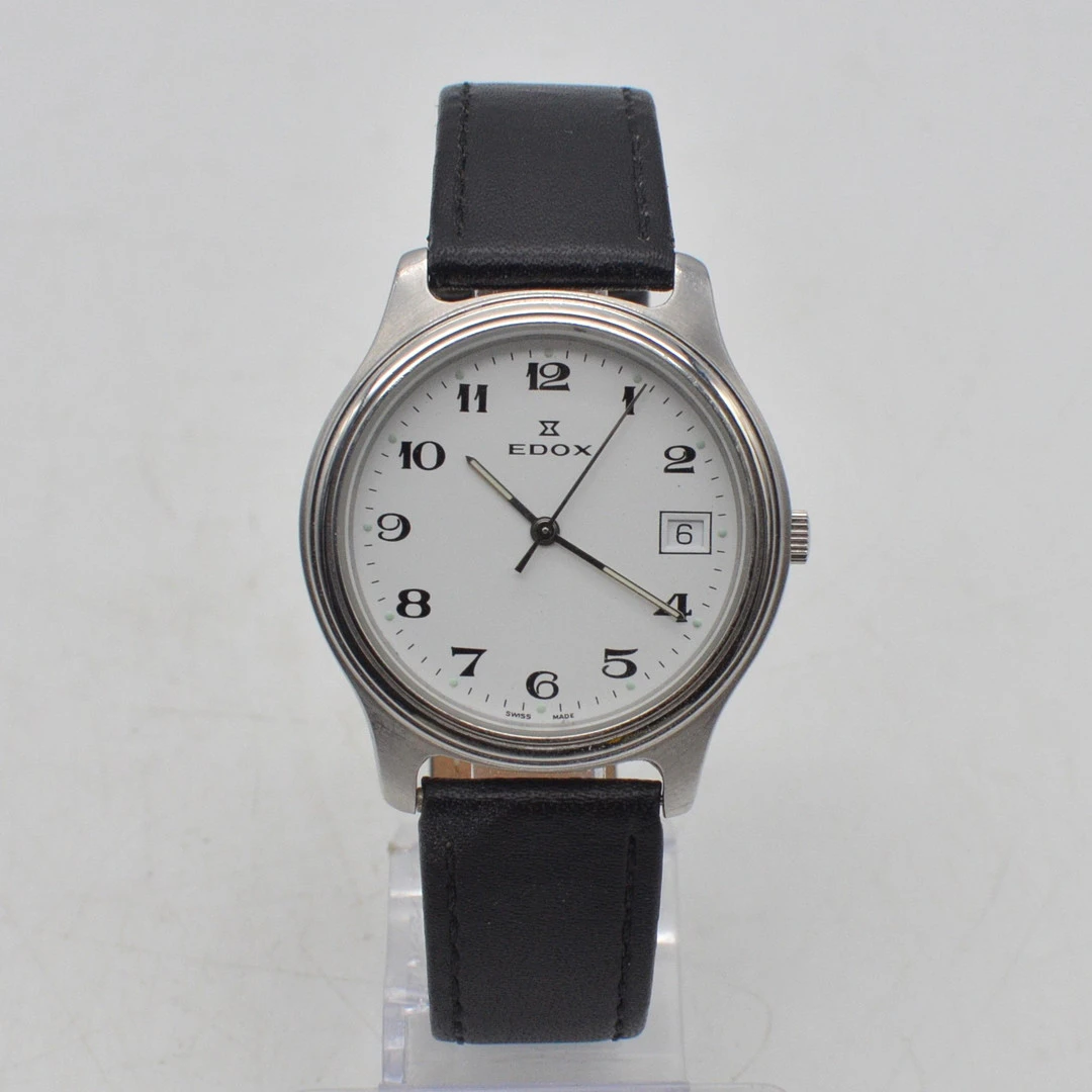 EDOX , MODELL 70076, SWISS MADE, DAYDATE, 3 ATM, EDELSTAHL, DAYDATE-ANZEIGE