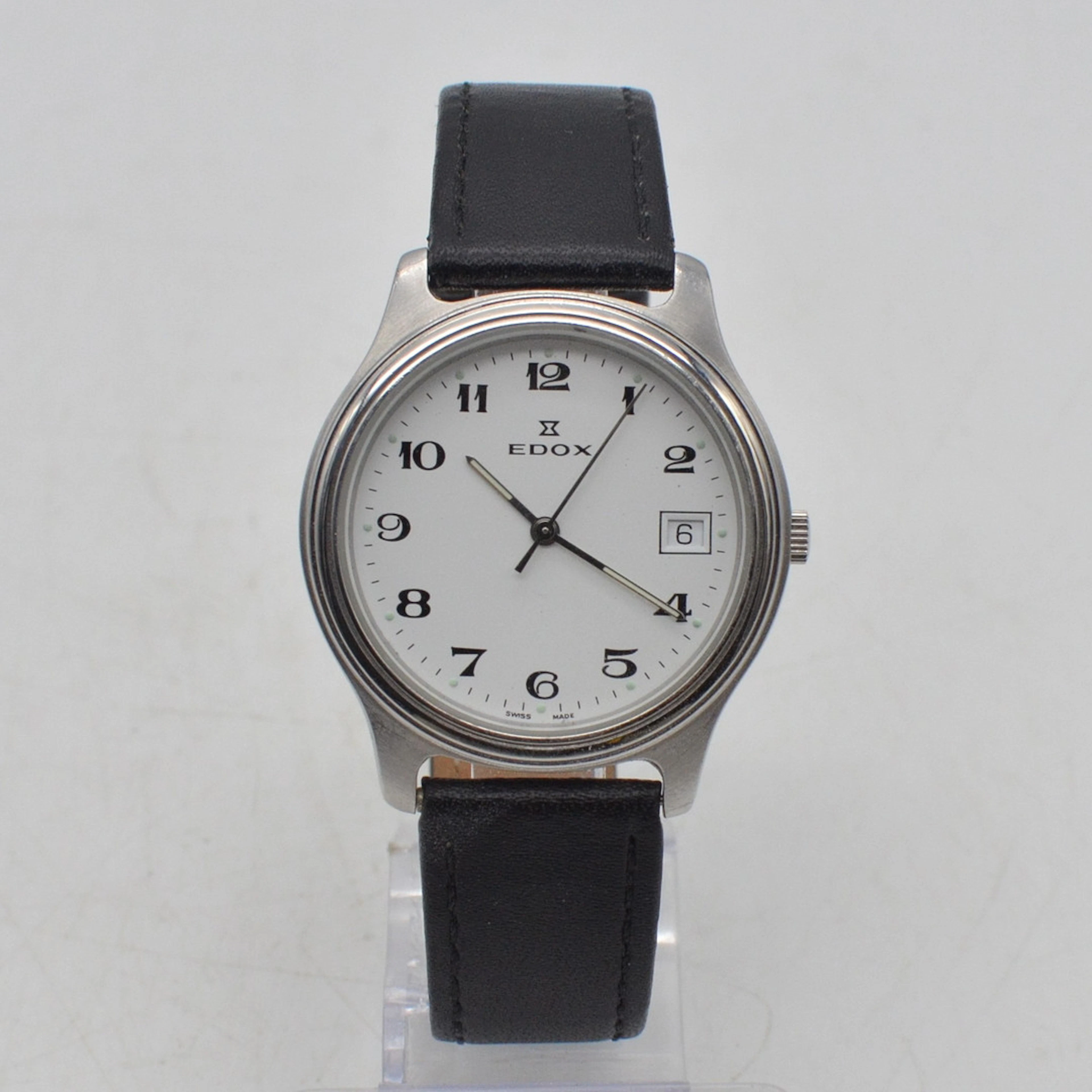 EDOX , MODELL 70076, SWISS MADE, DAYDATE, 3 ATM, EDELSTAHL, DAYDATE-ANZEIGE