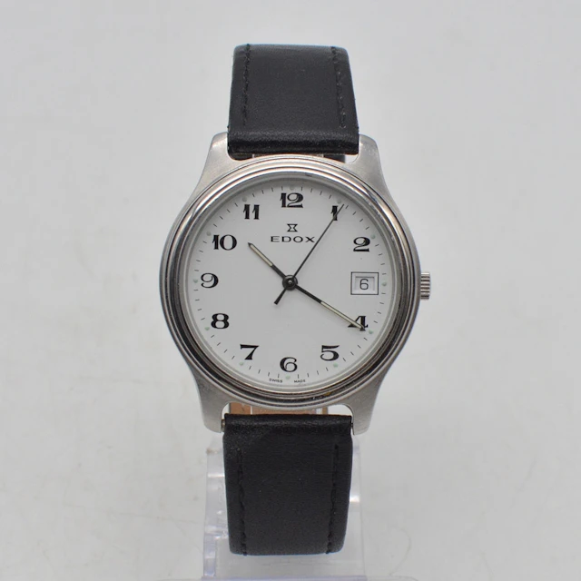 EDOX , MODELL 70076, SWISS MADE, DAYDATE, 3 ATM, EDELSTAHL, DAYDATE-ANZEIGE
