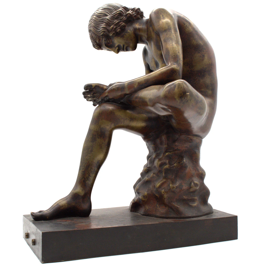 GROSSE BRONZEFIGUR DES DORNAUSZIEHERS (SPINARIO), NACH VORLAGEN DER