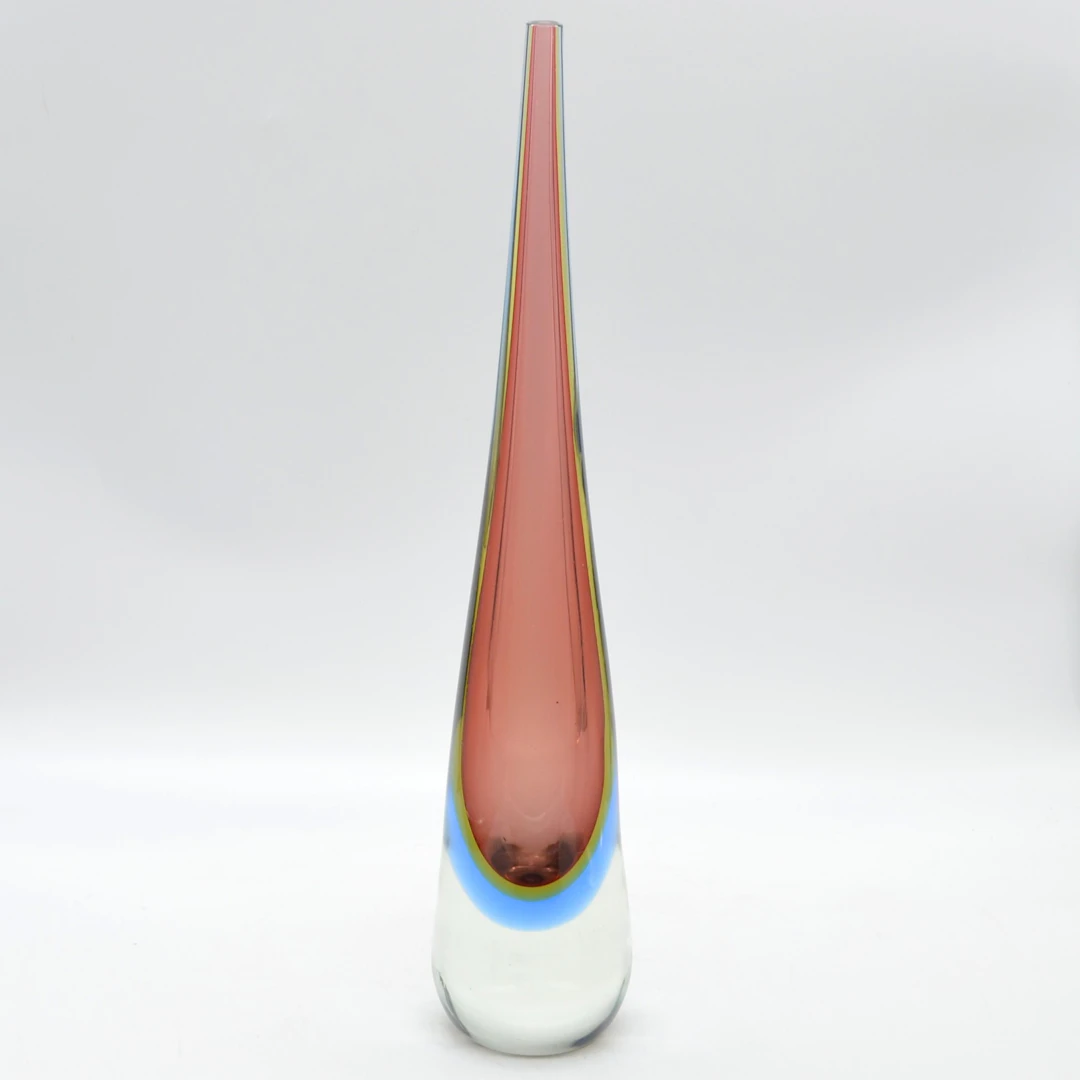 FLAVIO POLI. MURANO DESIGNERVASE, STUDIOGLAS, SOMMERSO, ITALIEN, UM 1960.
