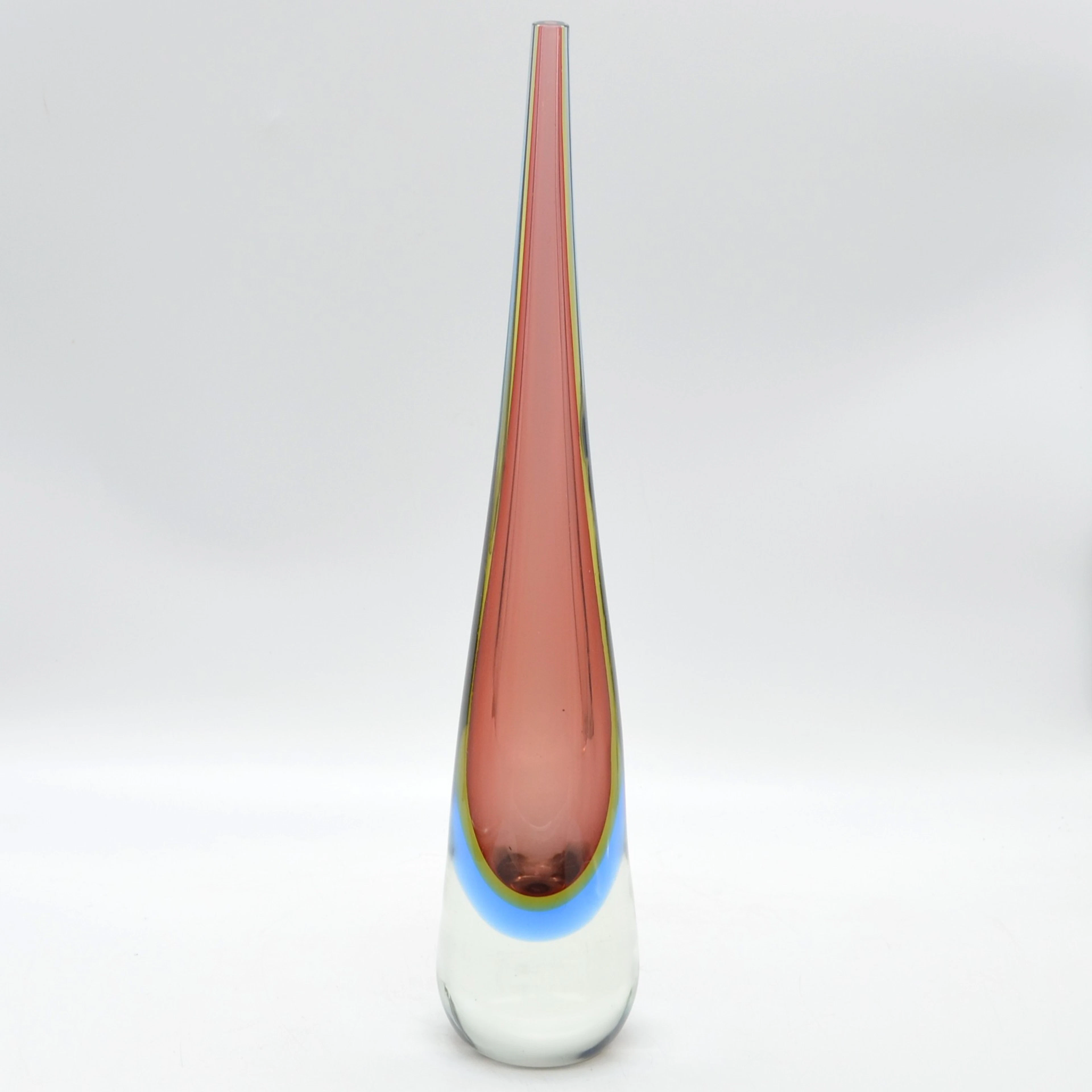 FLAVIO POLI. MURANO DESIGNERVASE, STUDIOGLAS, SOMMERSO, ITALIEN, UM 1960.