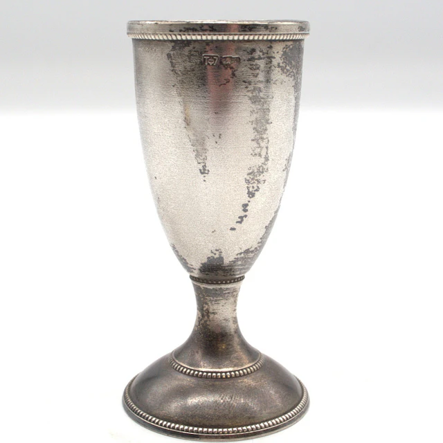 ANTIKER RUSSISCHER BECHER 875 SILBER/84 ZOLOTNIKI, MIT MEISTERMARKE.