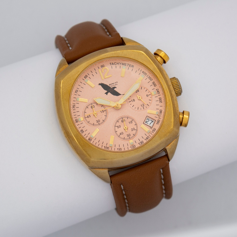 Vintage Armbanduhr von Adleron Germany, Chronograph, Seiko Quartzwerk