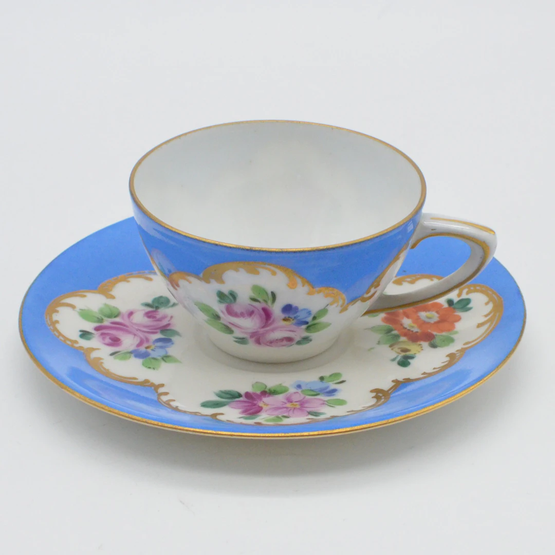 BAUER UND PFEIFFER WPM SCHORNDORF, TASSE UND UNTERTASSE, PORZELLAN