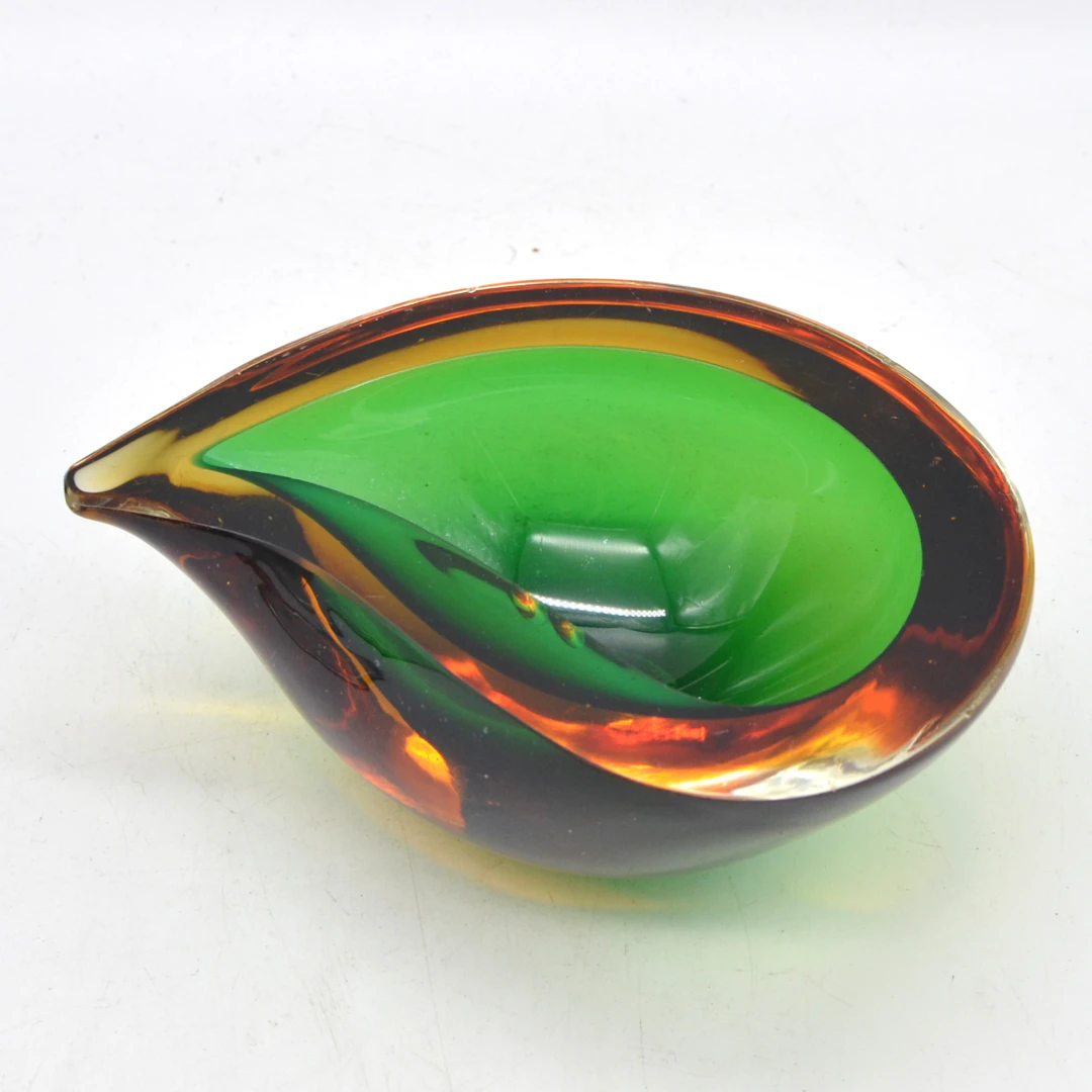 FLAVIO POLI. MURANO GLAS SCHALE, STUDIOGLAS, TROPFENFORM, SOMMERSO
