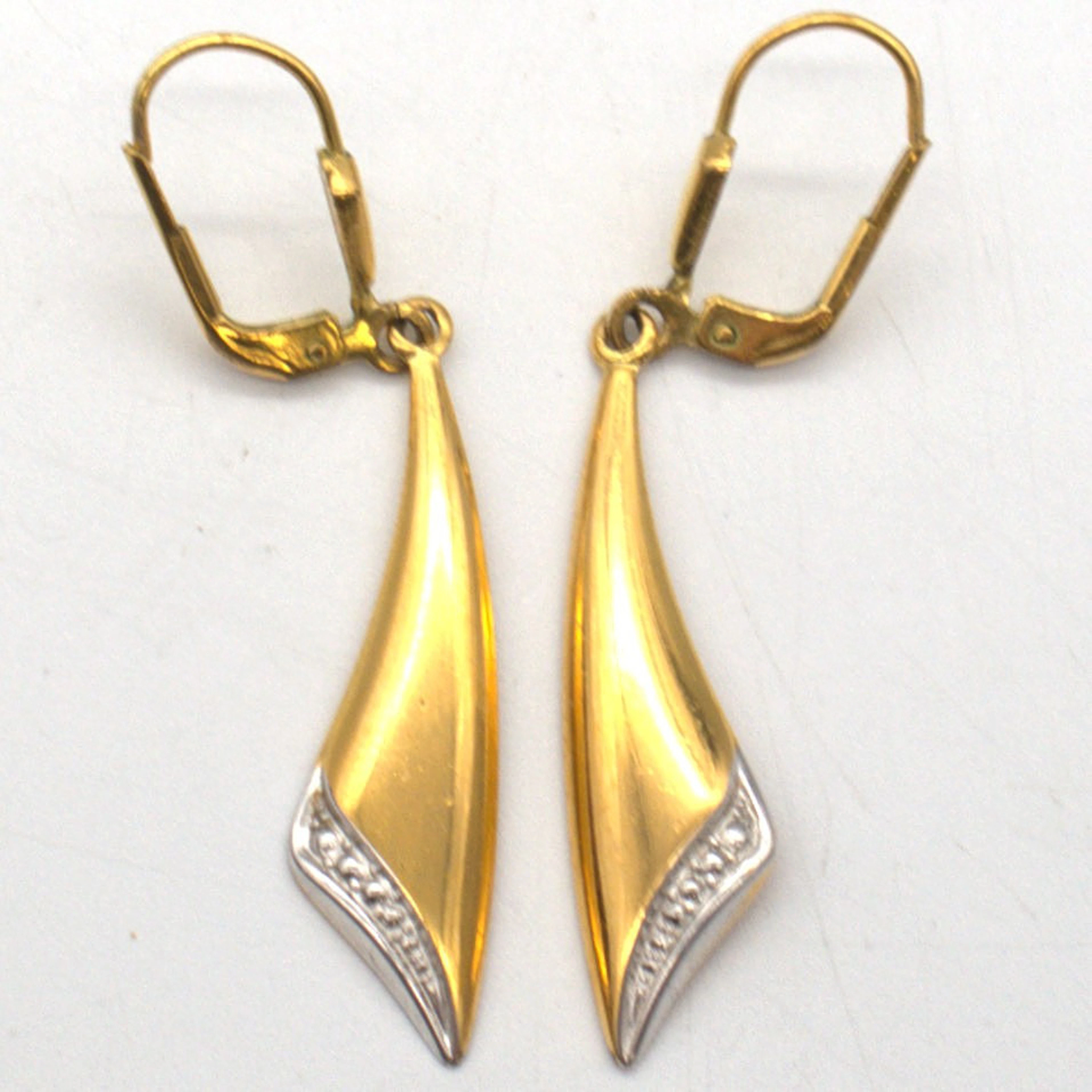 DESIGNER OHRRINGE GOLD DOUBLE BICOLOR 20. Jahrhundert.
