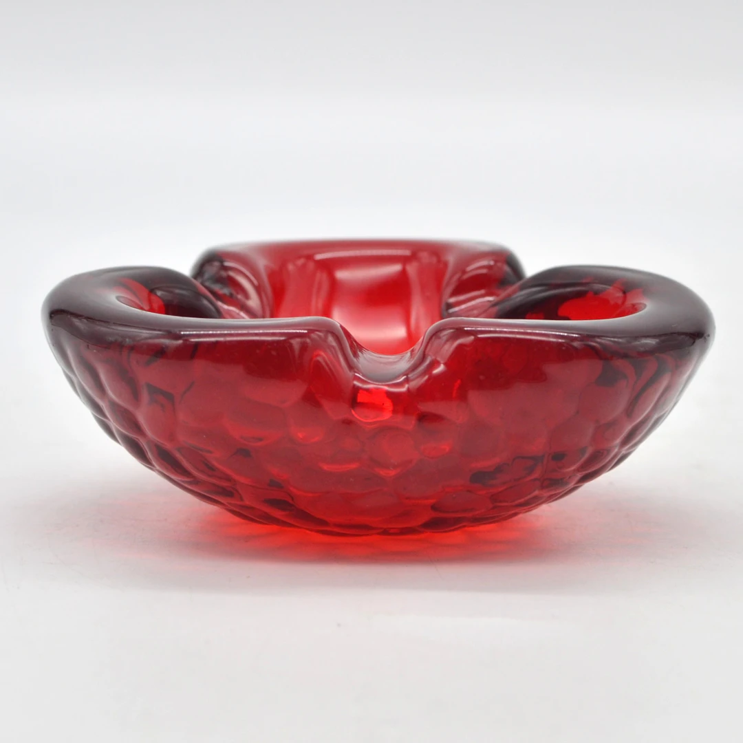 ALESSANDRO MANDRUZZATO. MURANO DESIGNERSCHALE, STUDIOGLAS, TRANSPARENT-ROT