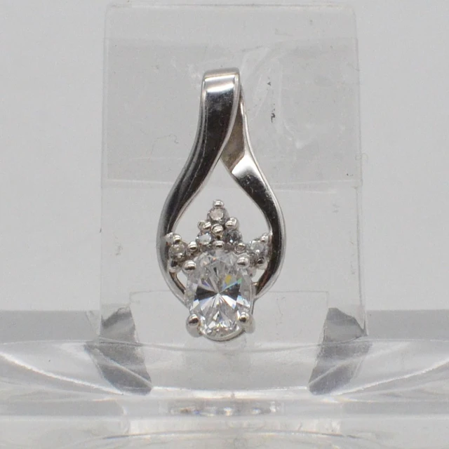 DIAMONIQUE, COLLIERANHÄNGER MIT ZIRKONIA IM OVALSCHLIFF, FASSUNG AUS