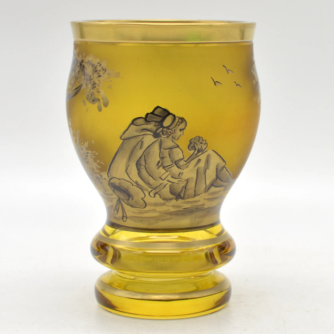 K. CHRISTOF. RANFTBECHER, JOH. OERTEL & CO., PÄRCHENMOTIV, KRISTALLGLAS